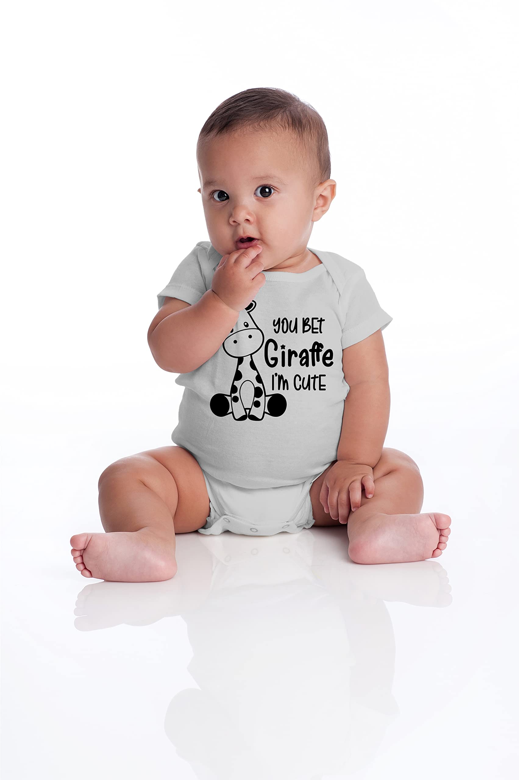 Funny Baby Bodysuit - 'You Bet Giraffe I'm Cute' Onesie for Newborns - Baby Girl & Boy Outfit - Perfect for Playdates, Photo Shoots & Everyday Wear