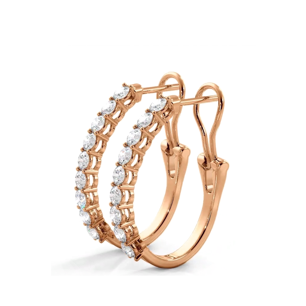 1.0 Carat Round Cut Diamond Hoop Earrings with Omega Backing – Perfect for Weddings, Parties & Everyday Elegance