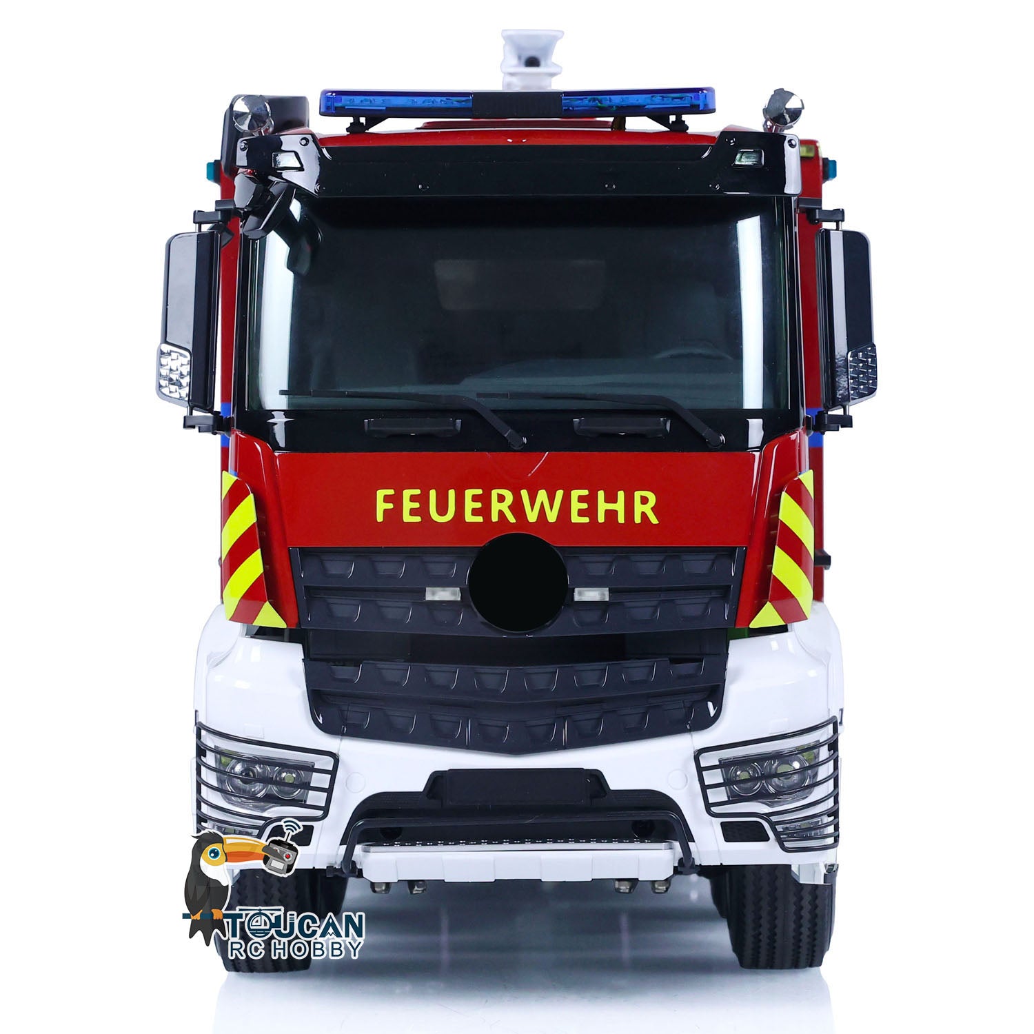 1/14 Scale 8x4 RC Fire Truck with Remote Control, Sprinkler System, Realistic Sounds & Painted Body - DIY Assembled Firefighting Toy for Kids & Adults - Perfect for Emergency Simulation & Playtime Scenarios