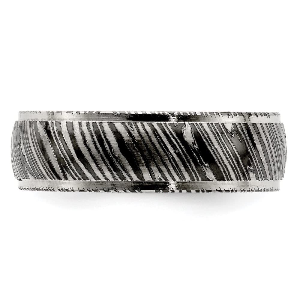 Titanium Wedding Band Ring for Men - 7mm Domed Step Edge Design, Comfort Fit, Hypoallergenic, Durable & Lightweight - Perfect for Engagement, Anniversary, and Everyday Wear