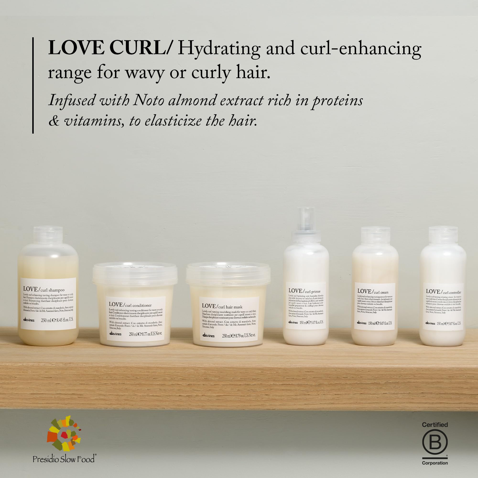 Davines LOVE Curl Conditioner with Curl Building Serum - Hydrating & Defining for Curly Hair - Perfect for Daily Curl Care & Frizz Control at Home or Salon