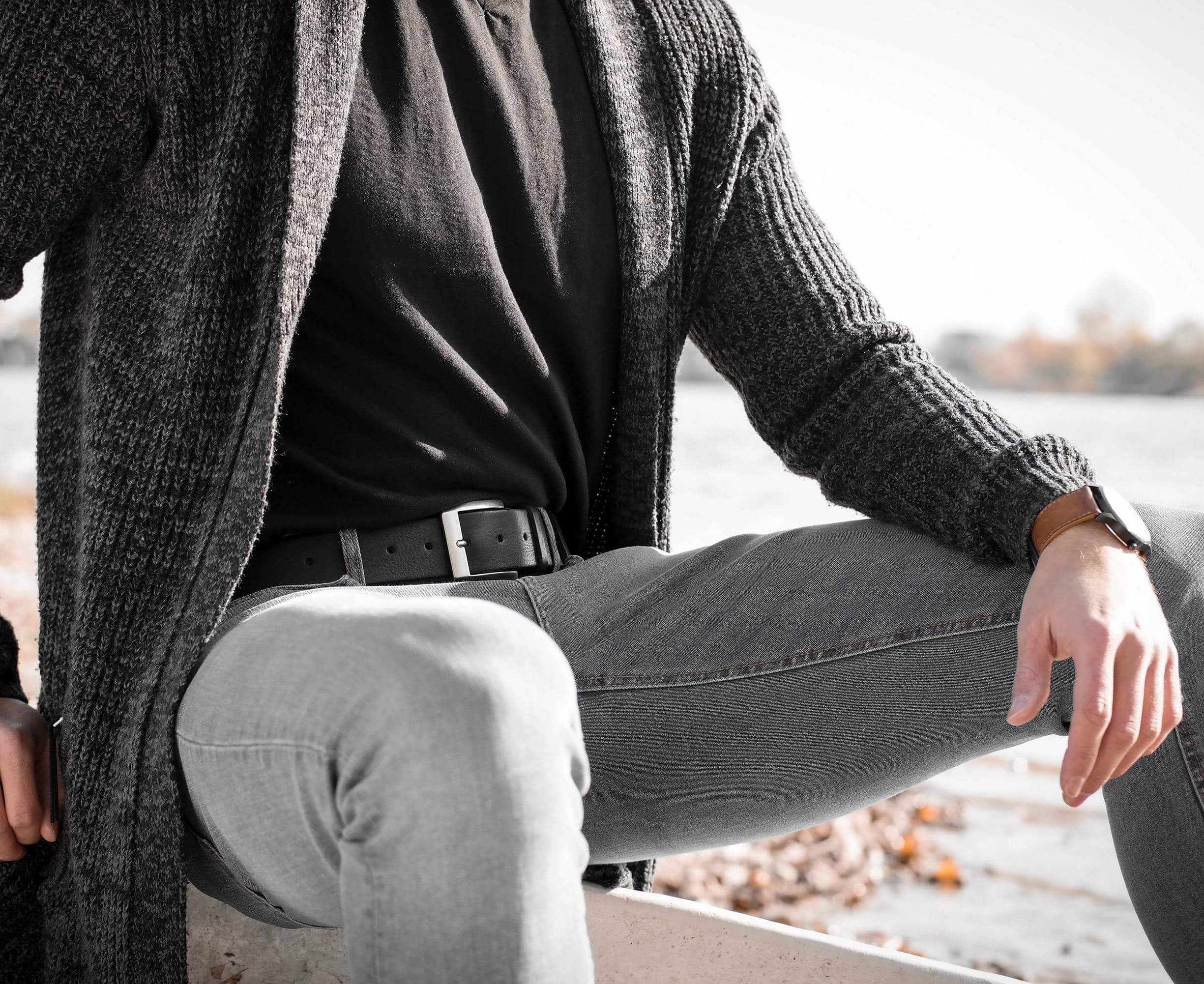 Premium Handmade Full Grain Leather Belt for Men - Adjustable Buckle, Reversible & Versatile for Casual, Dress & Business Attire - Perfect for Office, Wedding & Everyday Wear