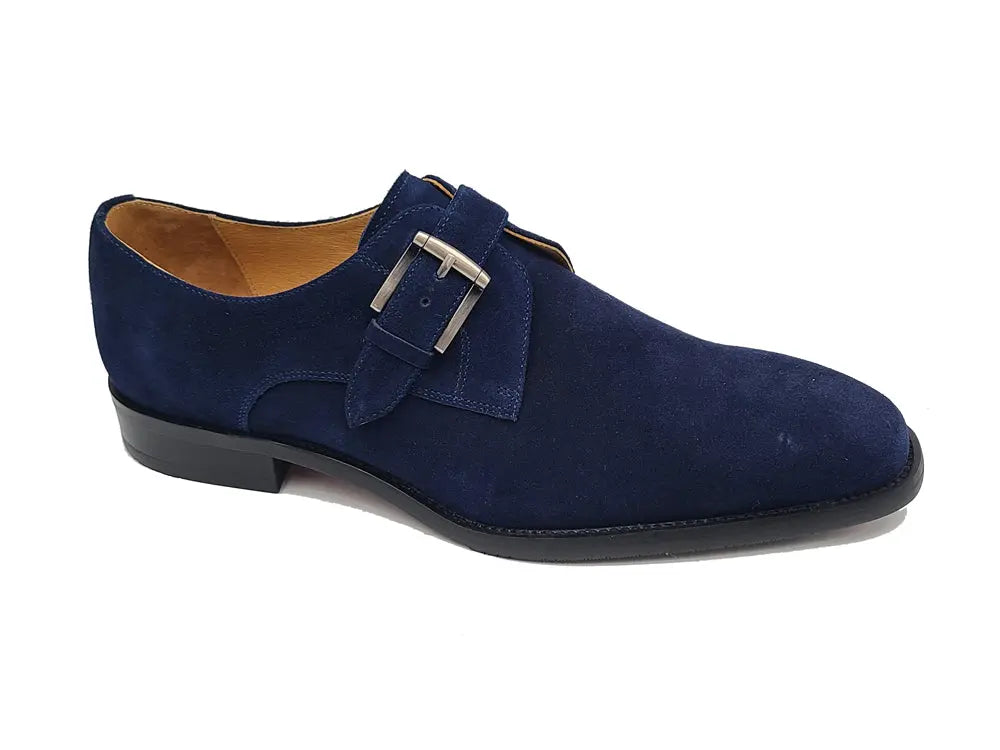 Premium Genuine Suede Single Monk Strap Dress Shoes for Men - Elegant & Comfortable Formal Wear for Office, Weddings & Special Occasions