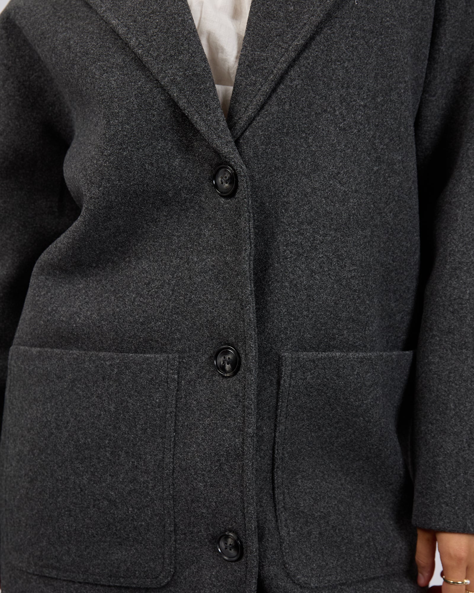 Eve Dion Women's Wool Blend Coat in Charcoal - Warm Winter Trench Coat for Office, Travel & Formal Occasions