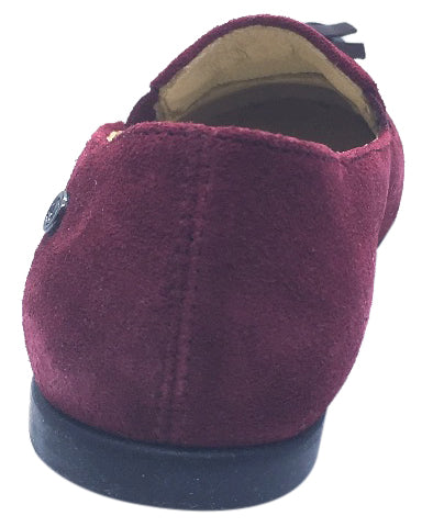 Naturino 9203 Kids' Slip-On Moccasin Flats - Red Smooth Suede with Tassel Detail | Comfortable Casual Shoes for Boys & Girls | Perfect for School, Playdates & Everyday Wear
