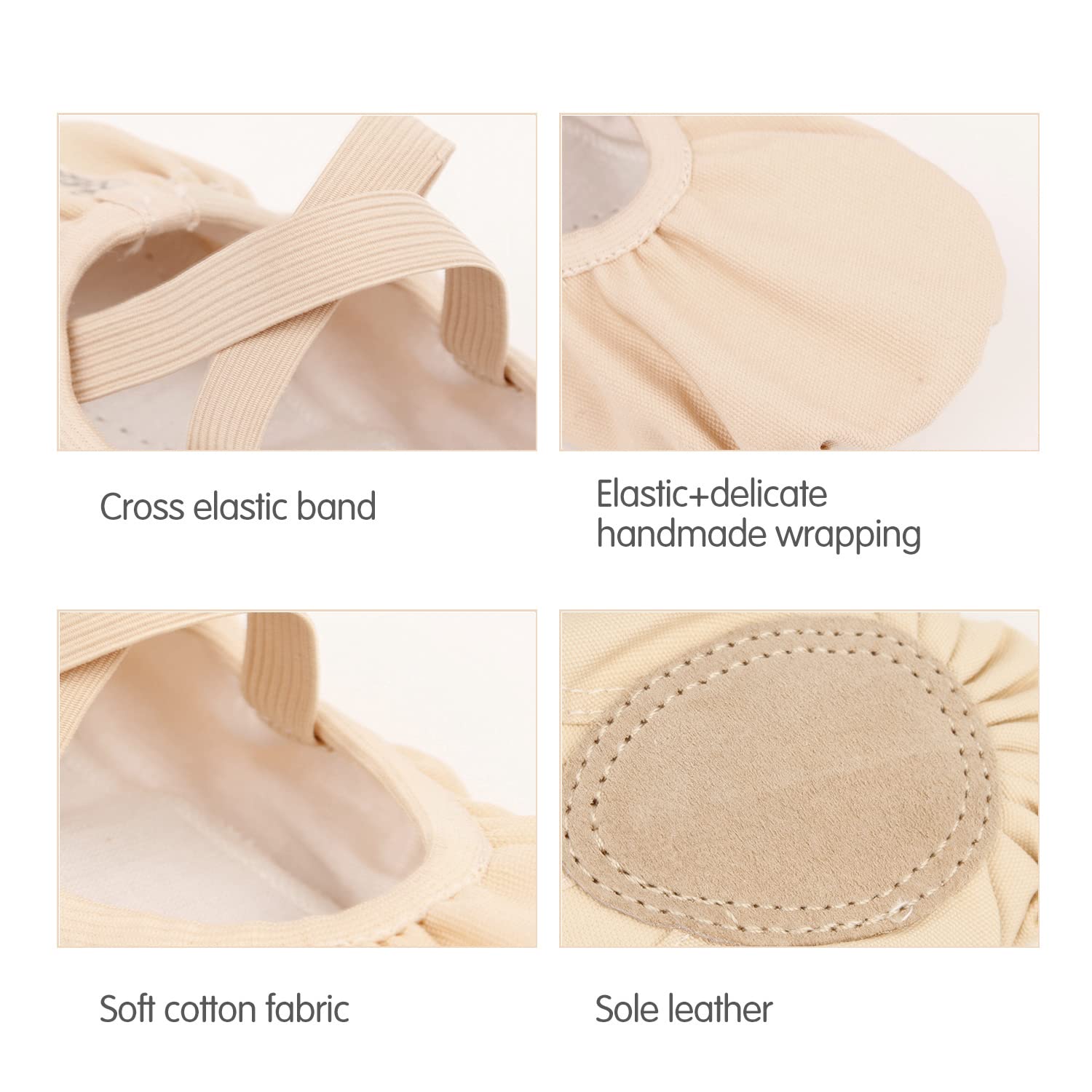 Women's Ballet Shoes - Soft Canvas Ballet Slippers for Dance, Yoga & Practice | Comfortable Ballet Flats for Women & Girls | Perfect for Ballet Class, Yoga Studio & Home Workouts