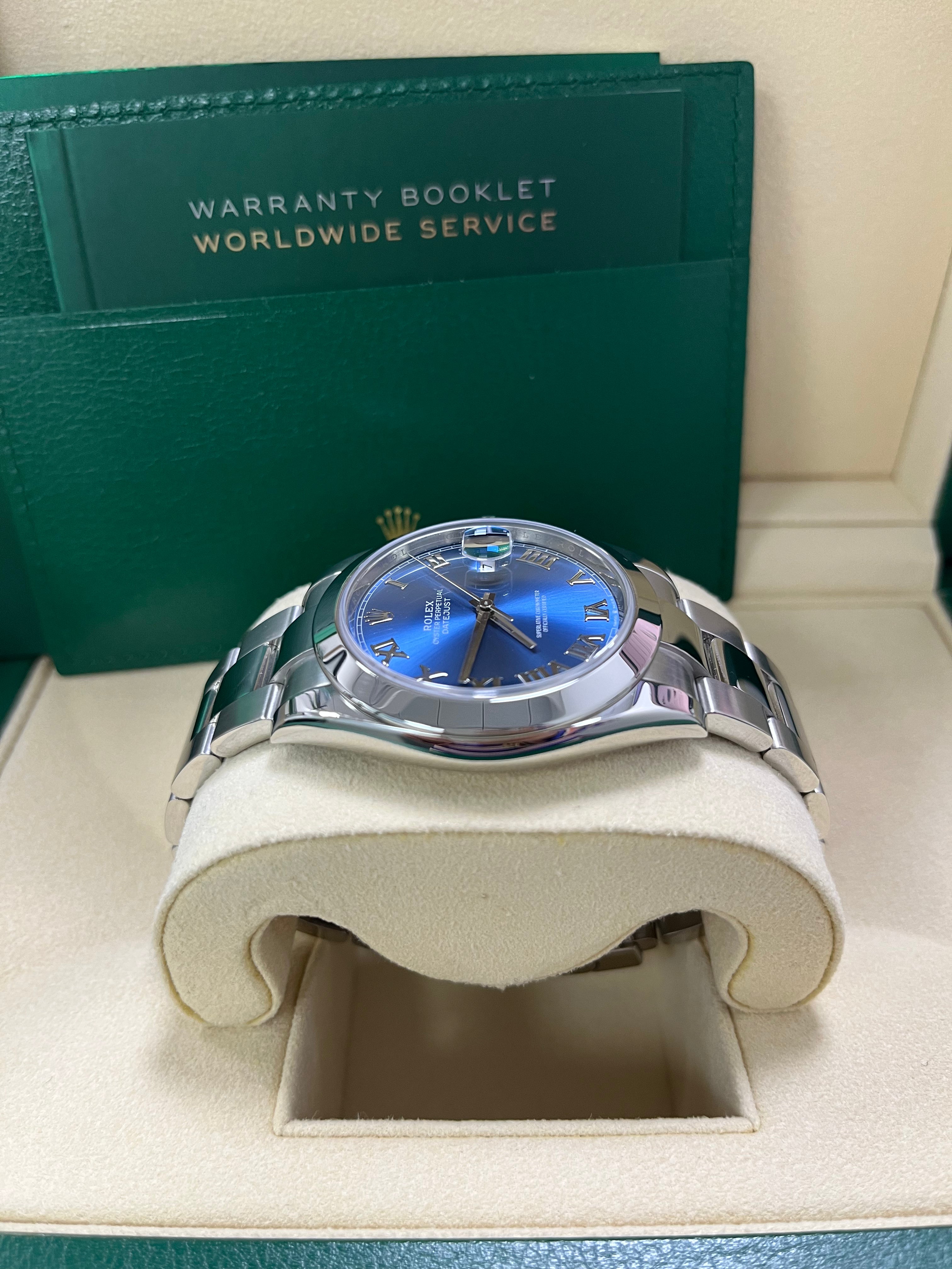 Rolex Datejust 41mm Men's Watch - Blue Roman Dial, Oyster Bracelet, Stainless Steel, Ref 126300 | Luxury Dress Watch for Business & Formal Occasions