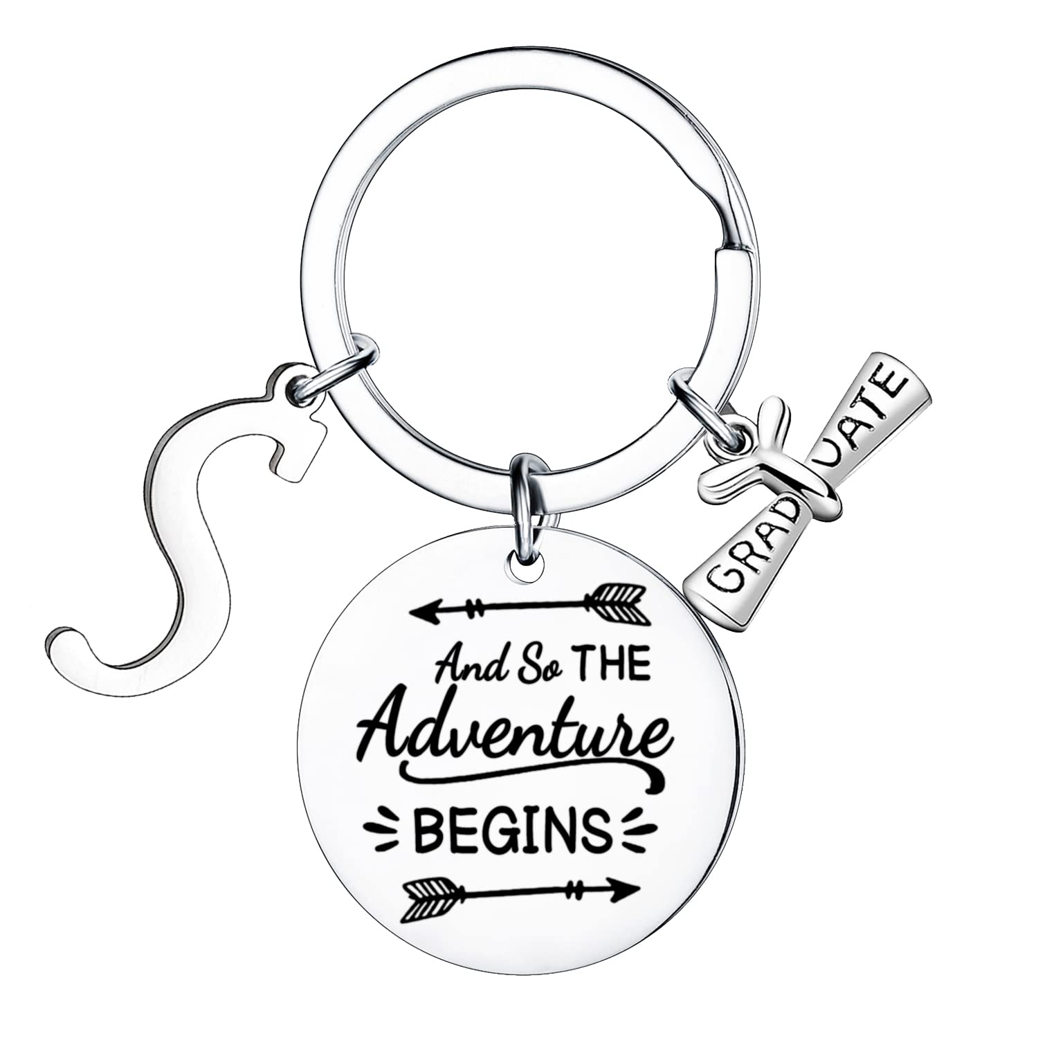 Personalized Initial Keychain for Women & Men - Unique Graduation Gift for High School & College Seniors - Perfect for 2022 Graduation Jewelry & Keepsakes - Great for Everyday Use, Keychains & Gift Giving