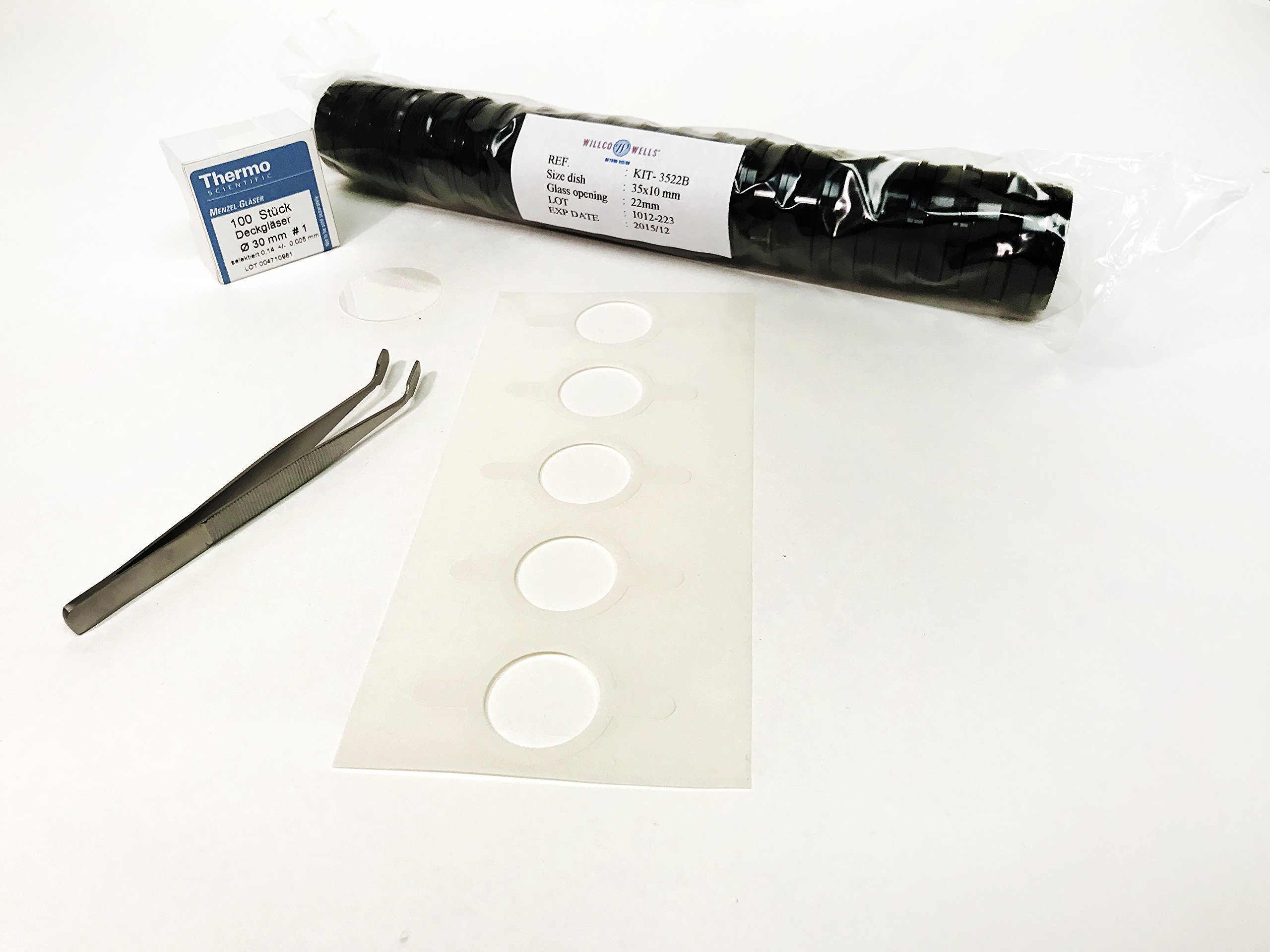Willco Glass Bottom Dish Kit 22mm - Black for Lab Microscopy