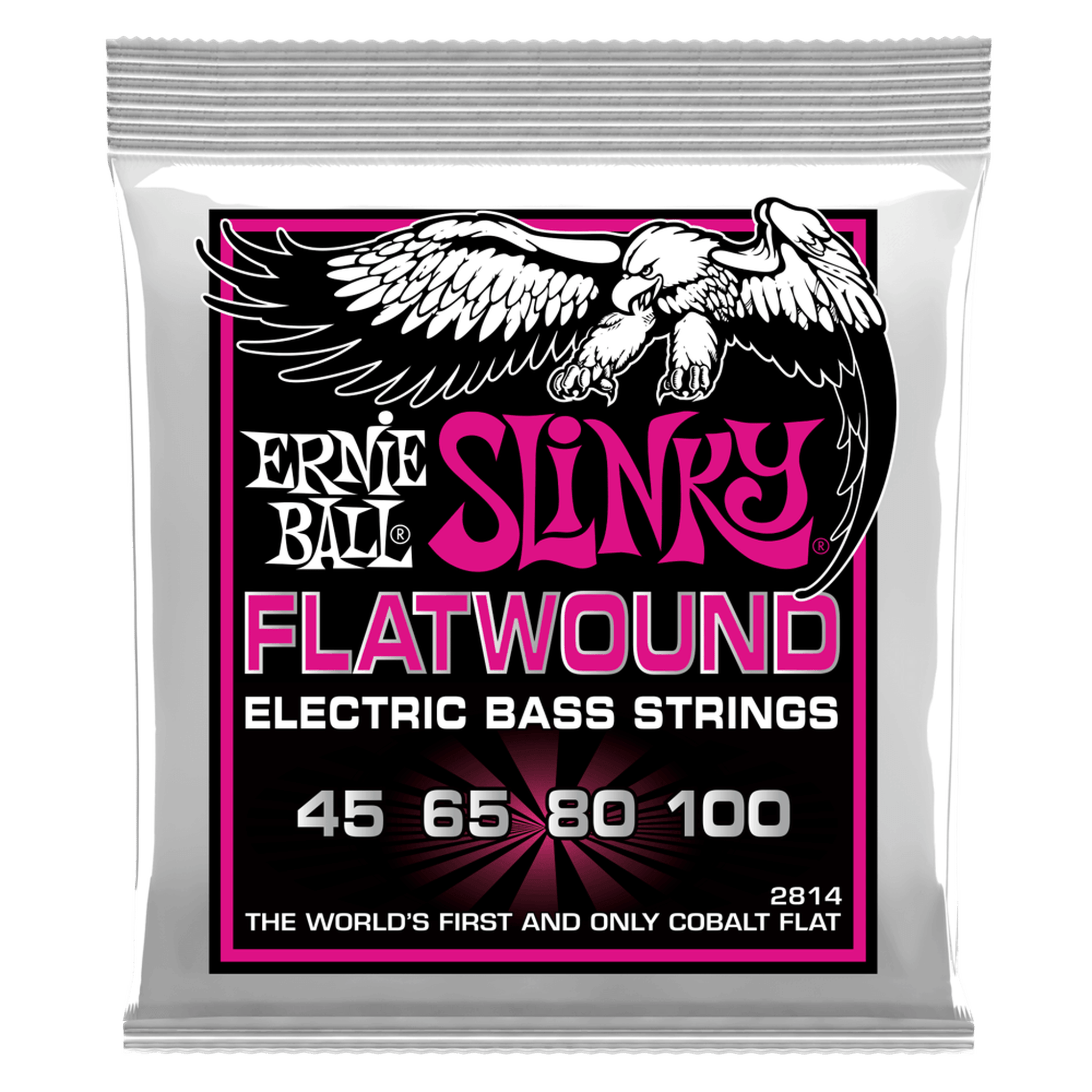 Ernie Ball Slinky Flatwound Bass Guitar Strings 45-100 Gauge - Smooth Feel & Warm Tone for Jazz, Funk & Studio Recording