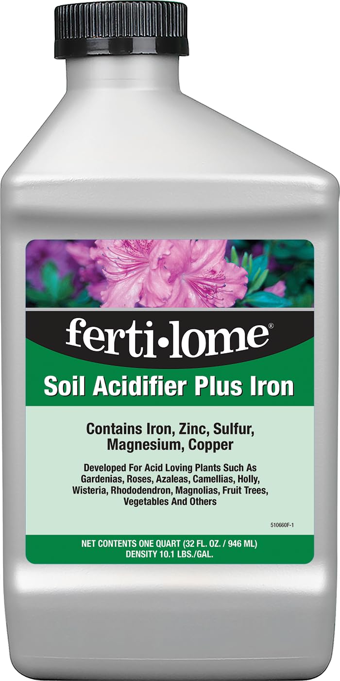 Fertilome (10660) Soil Acidifier Plus Iron (32 oz) - Organic Plant Fertilizer for Azaleas, Hydrangeas & Blueberries - Improves Soil pH & Nutrient Absorption for Healthier Plants