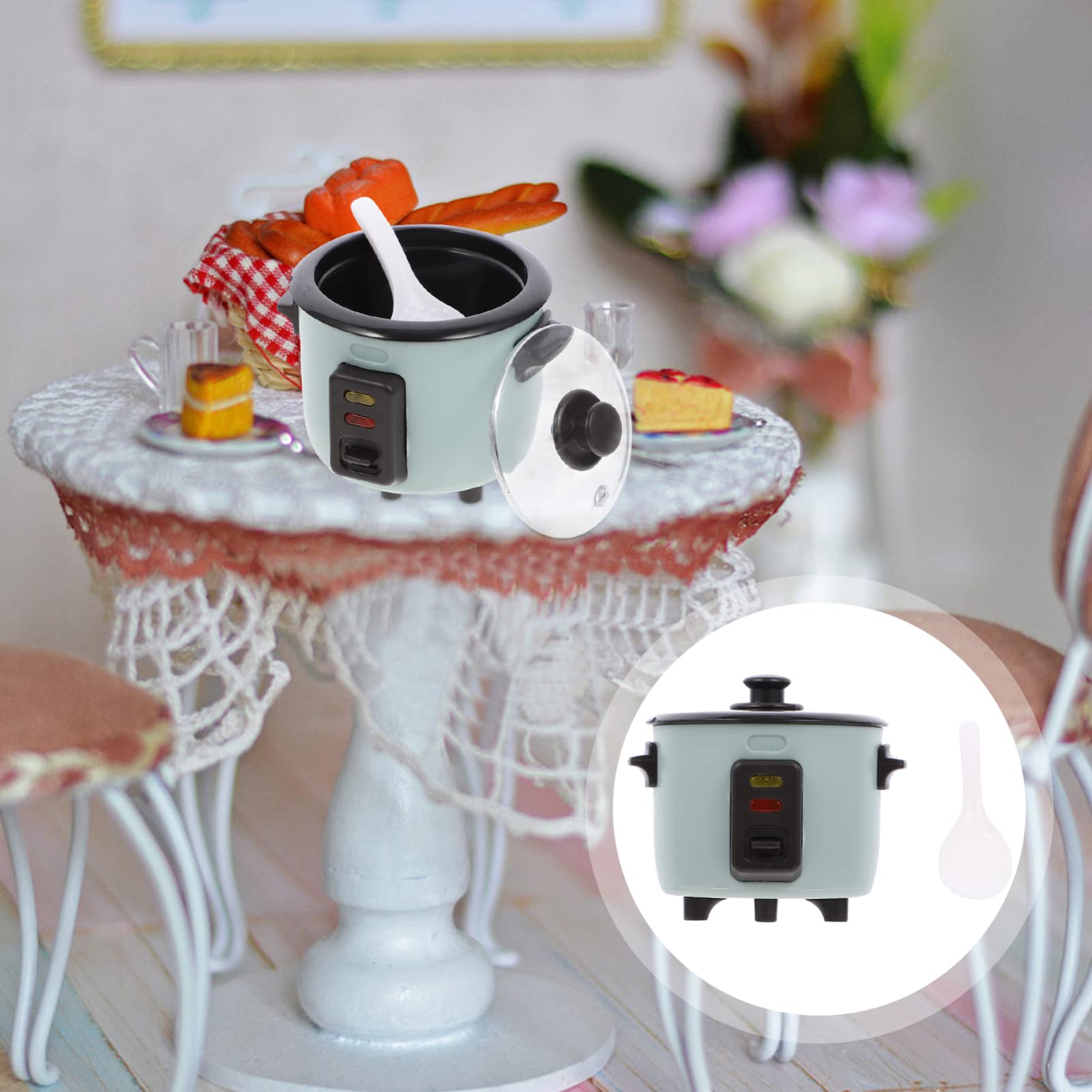 1:12 Scale Miniature Rice Cooker - Zerodeko Dollhouse Kitchen Accessories for Mini House & DIY Scenes | Perfect for Miniature Kitchen Decor, Doll Display, and Model House Decoration