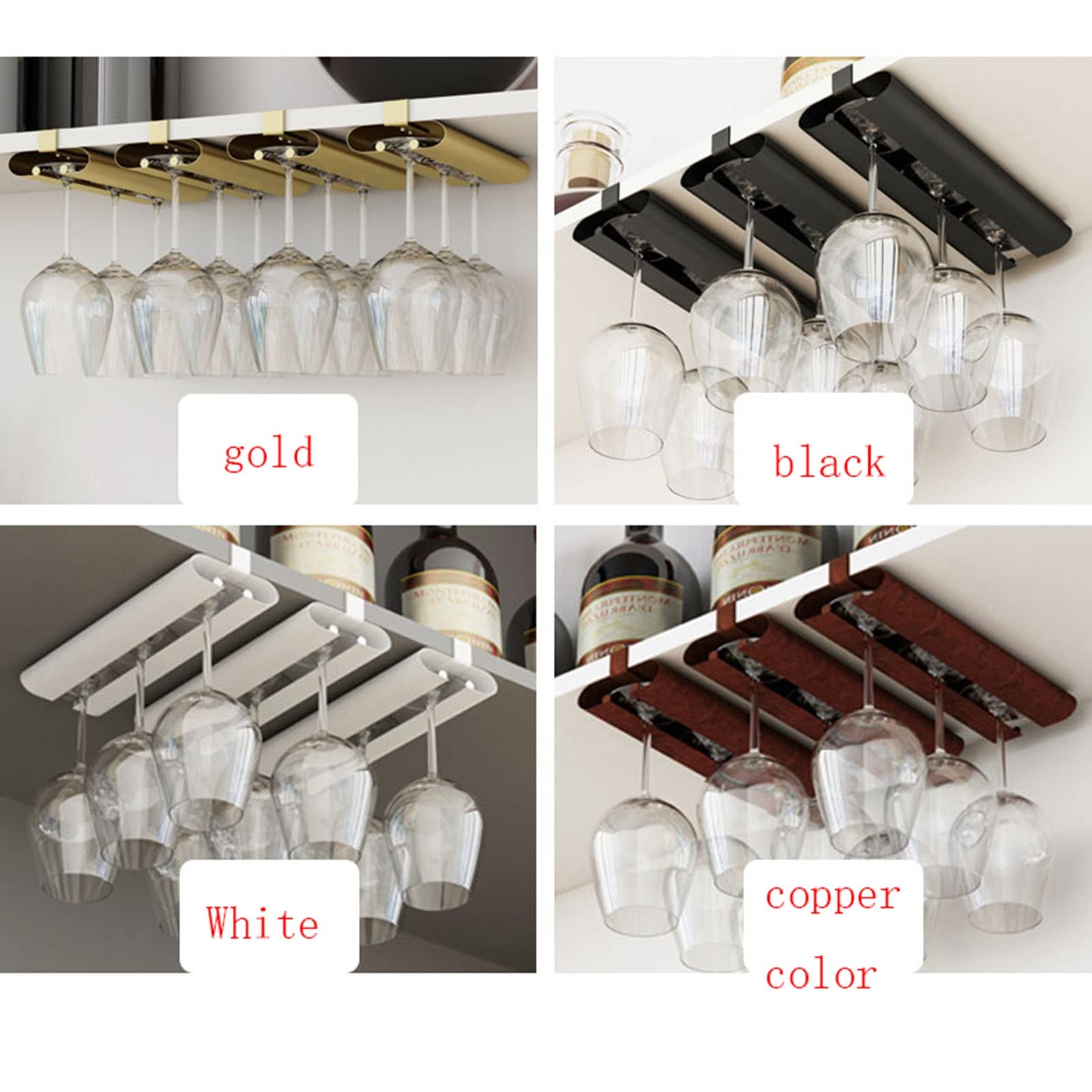 Stainless Steel Wine Glass Rack Holder - Wall Mount Stemware Storage Organizer for Kitchen, Bar, Restaurant - Easy Install Hanging Wine Cup Display (White) - Perfect for Home Bars, Wine Cellars & Dining Rooms