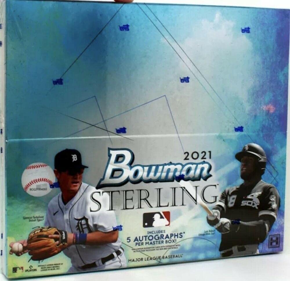 2021 Bowman Sterling Baseball Hobby Box - 5 Packs with 6 Cards Each (Includes 5 Autographs) | Collectible Trading Cards for Baseball Fans & Sports Memorabilia Enthusiasts
