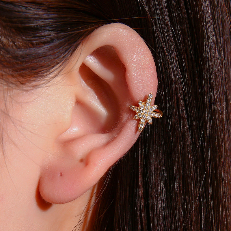 18K Gold Dainty Star Ear Cuff - No Piercing Conch Helix Clip Earring for Women | Trendy Cartilage Ear Jewelry Gift for Everyday Wear & Special Occasions
