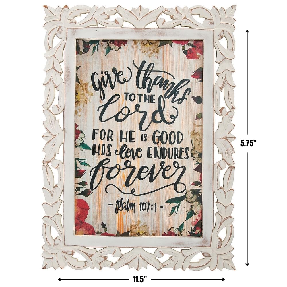 Fun Express Give Thanks to The Lord Sign - Inspirational Christian Home Decor Wall Hanging - 1 Piece - Perfect for Thanksgiving, Church Events & Faithful Home Decorations