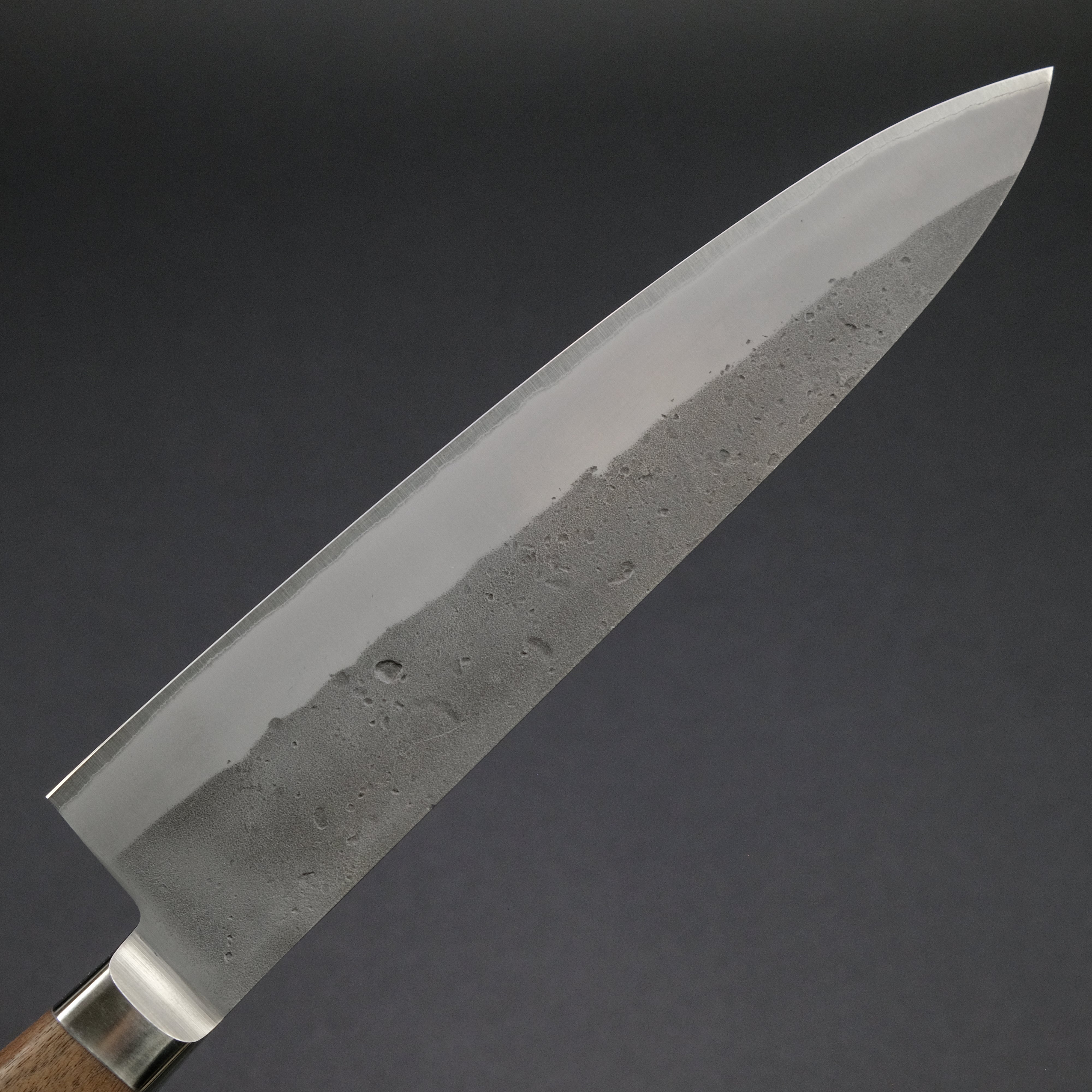 Hitohira TD Blue #2 Stainless Clad Nashiji Yo Gyuto 210mm Japanese Chef Knife with Walnut Handle - Perfect for Slicing, Dicing, and Precision Cutting in Professional Kitchens & Home Cooking