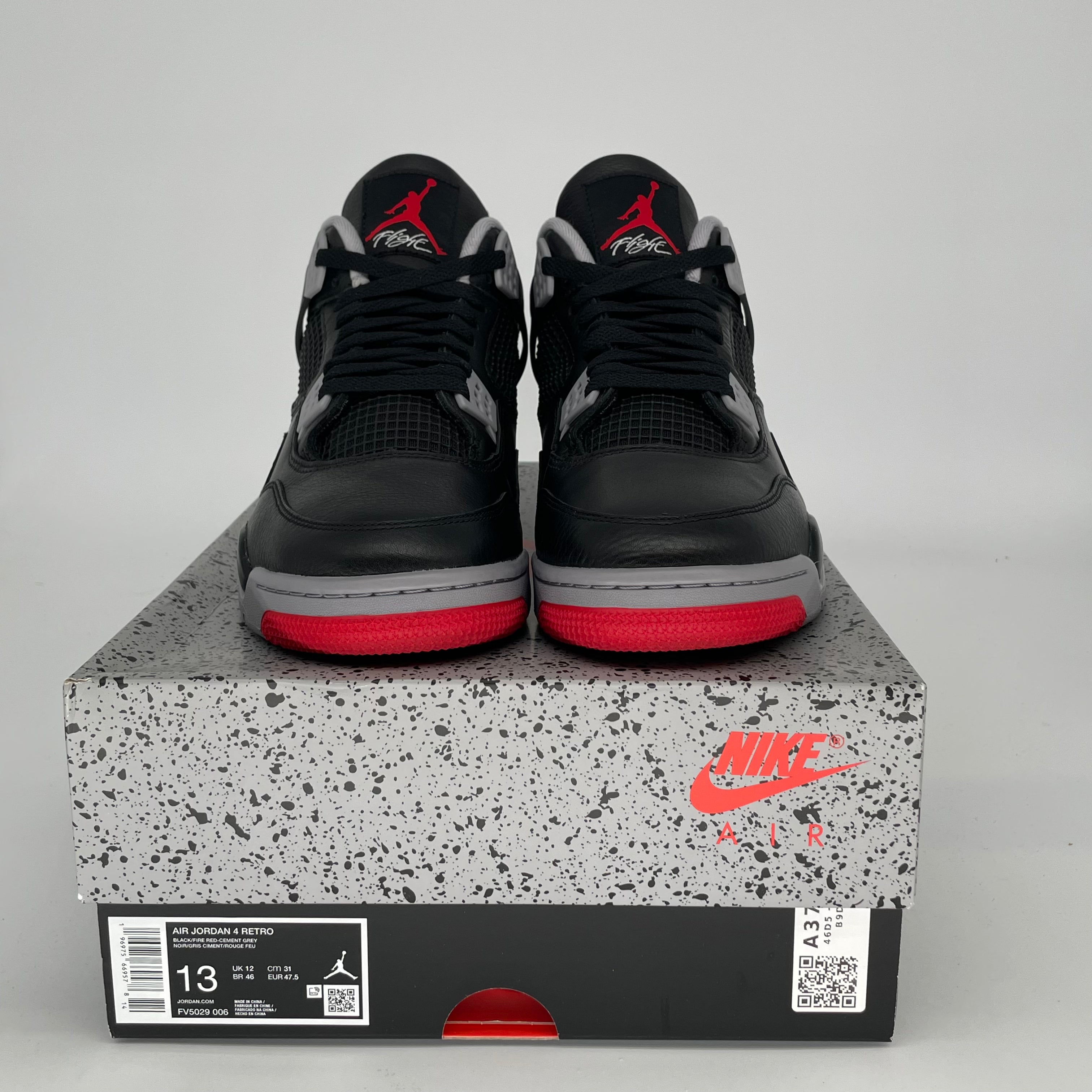 Original Air Jordan 4 Bred Reimagined Men's Basketball Shoes - Size 13 (FV5029-006) | Retro Sneakers for Streetwear, Gym & Casual Outfits