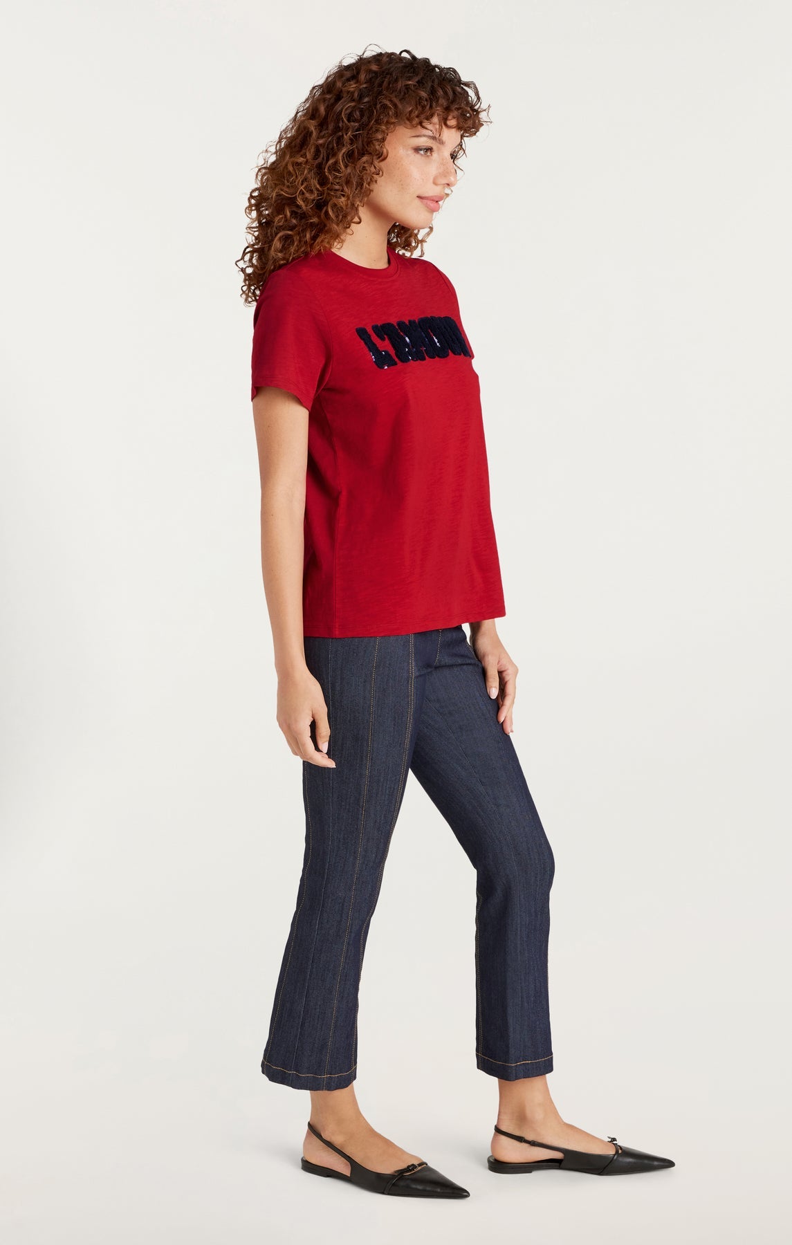 Cinq A Sept Toweled L'Amour Shrunken Tee - Soft Vintage-Inspired T-Shirt for Women | Perfect for Casual Outfits, Layering & Everyday Wear