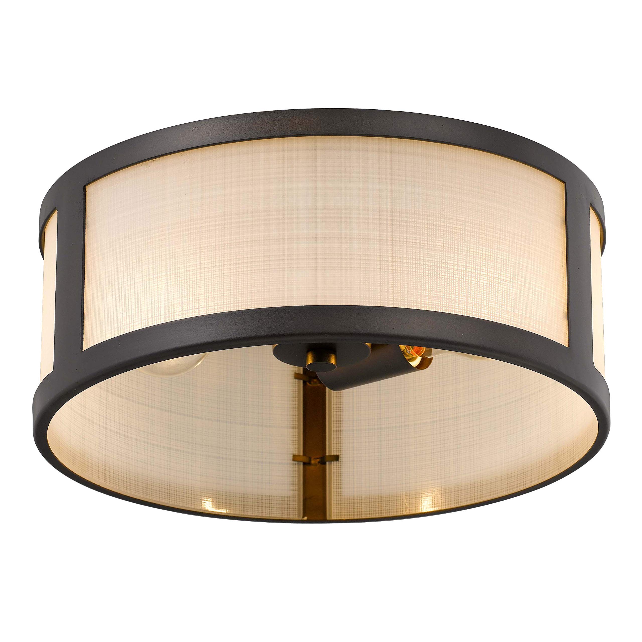 Vintage Mid-Century Flush Mount Ceiling Light Fixture - 2-Light 11.8