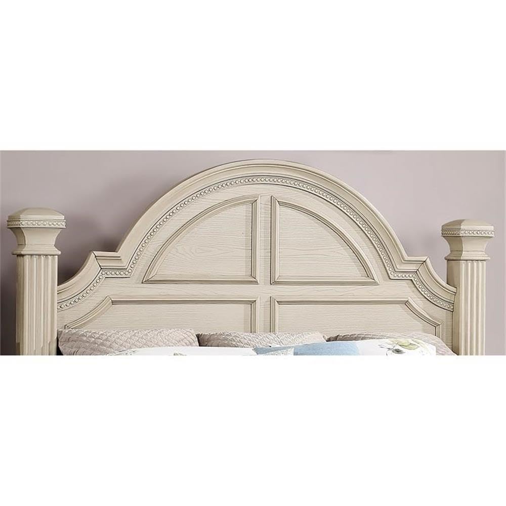 Furniture of America Charo Traditional Wood California King Panel Bed - White Solid Wood Bed Frame for Master Bedroom | Perfect for Classic & Contemporary Home Decor