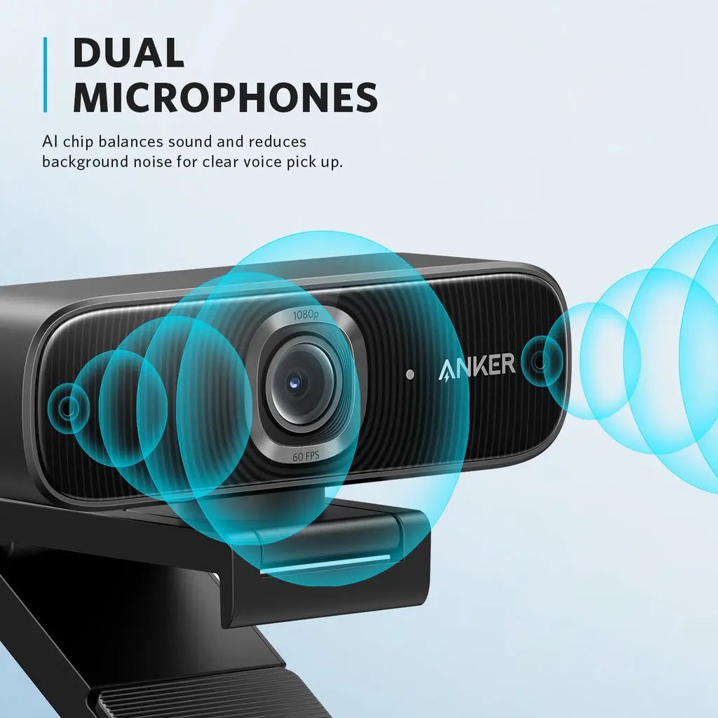 PowerCam Webcam PowerConf C300 - ZOOM Certified 1080p 60FPS HD Web Camera with Noise Reduction Mic - Perfect for Video Conferencing, Online Classes & Remote Work (Model A3361)