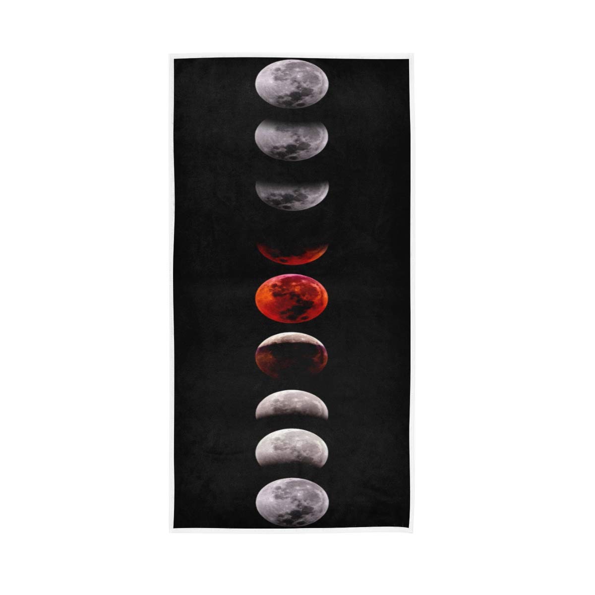 Moon Lunar Eclipse Hand Towel - Ultra Absorbent Cotton Bath & Gym Towel for Yoga, Spa, Pool (15