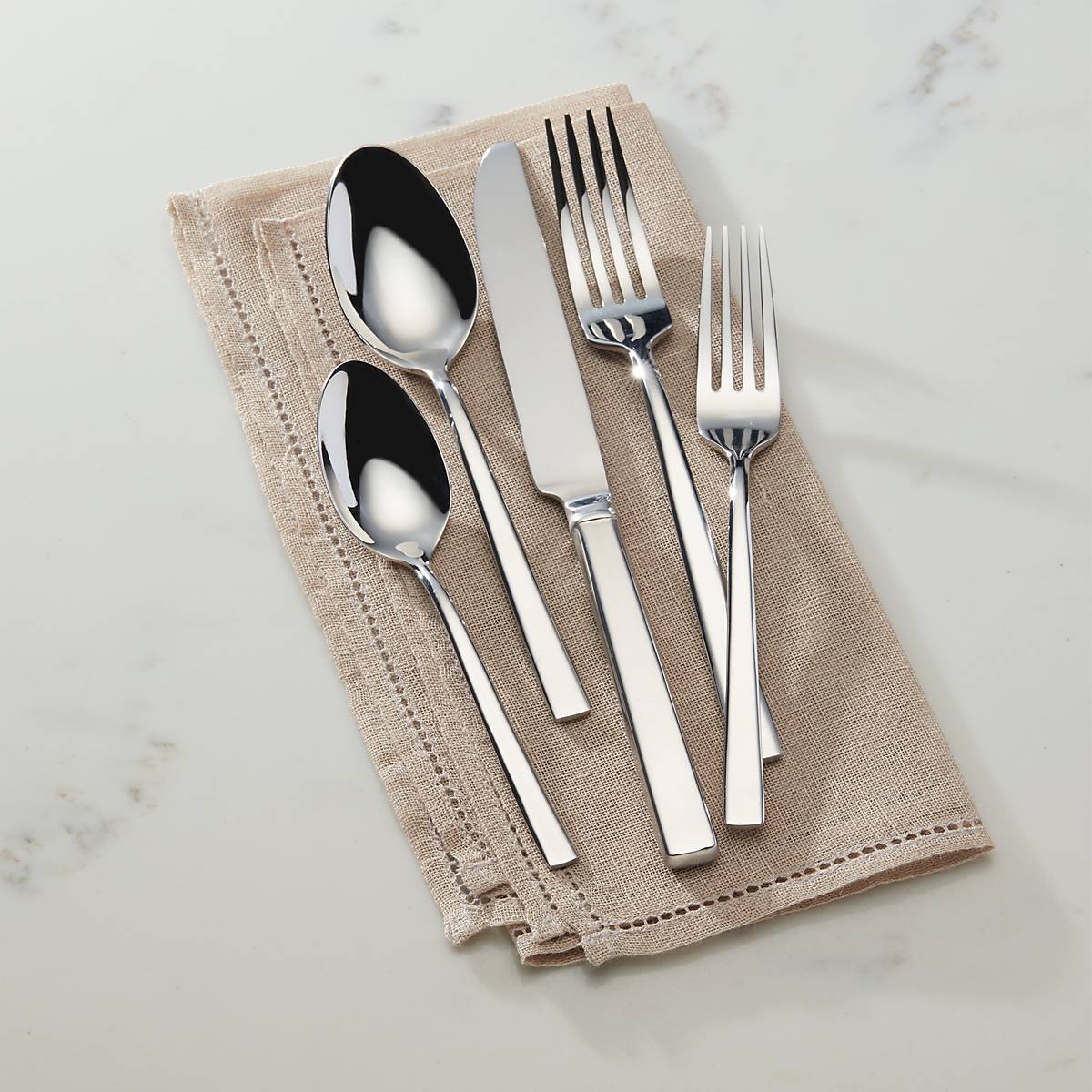 Cole 65-Piece Stainless Steel Flatware Set - Durable Dinnerware for Everyday Use, Parties & Formal Dining - Knives, Forks & Spoons Set