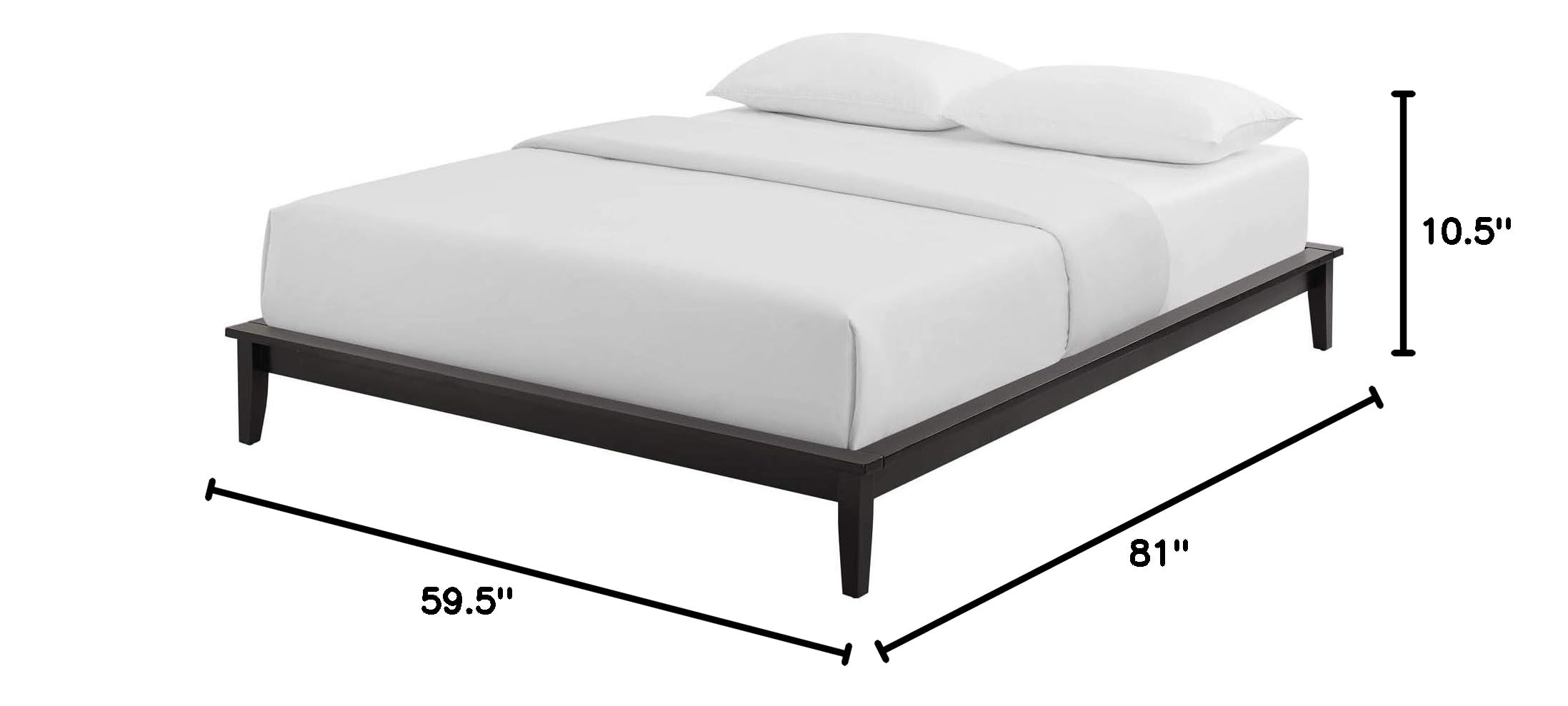 Modern Contemporary Urban Design Wooden Brown Platform Bed Frame for Stylish Bedroom Decor
