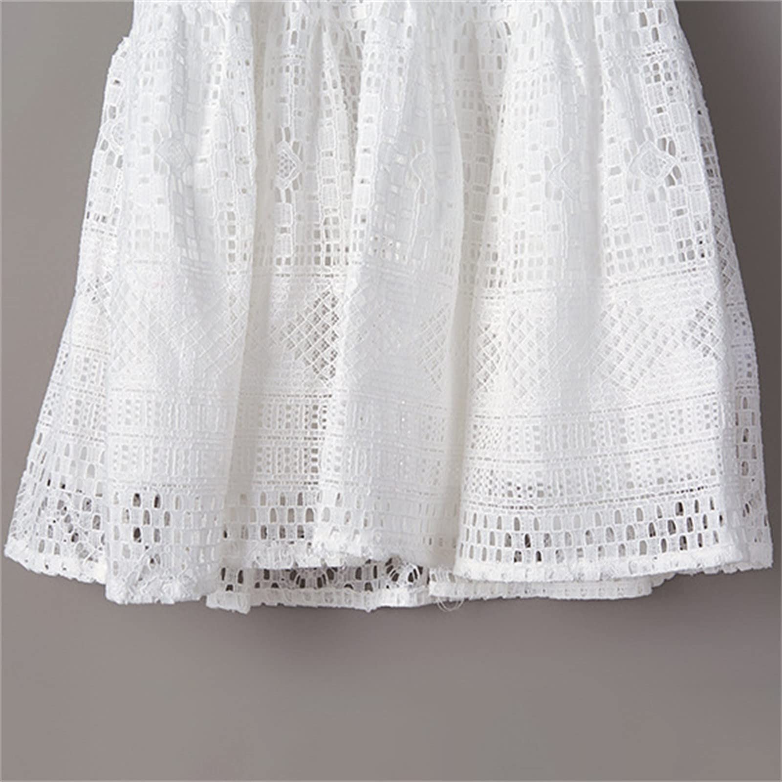 12 Year Old Girls Summer Dress - Cute Short Sleeve Sundress for Little Girls (White, Size 5-6 Years) | Perfect for Beach Outings, Birthday Parties & Casual Wear