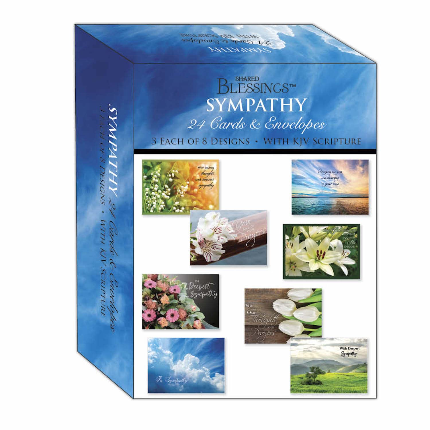 Religious Sympathy Cards - 24 Pack King James Version Scripture Bereavement Cards with Envelopes - Faith-Based Christian Condolence Cards for Funerals, Memorials & Comforting Grieving Families