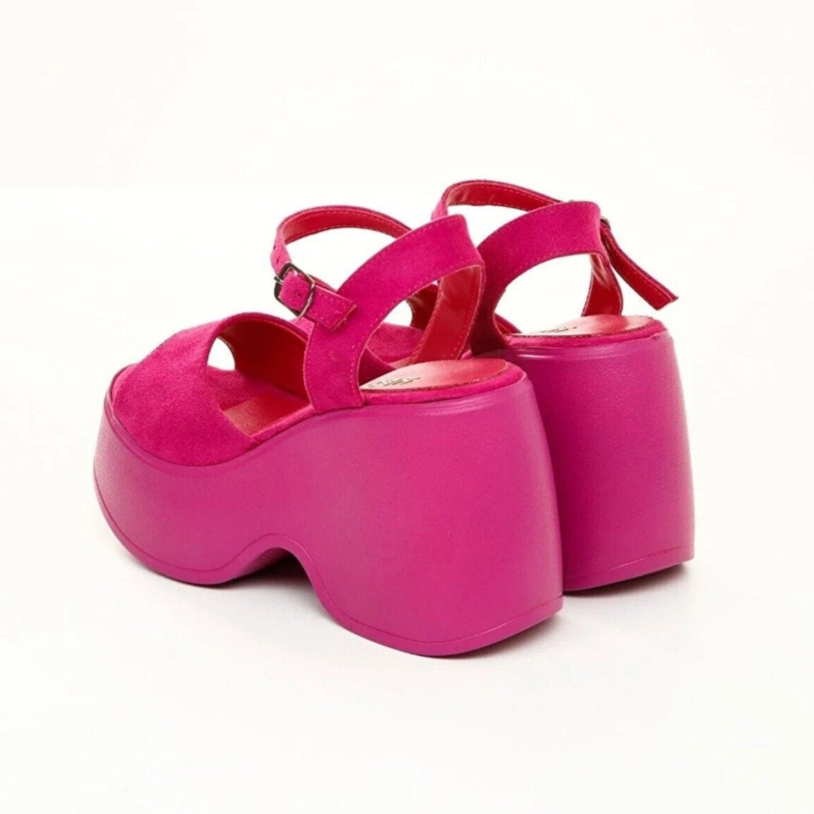 Barb Pink Chunky Wedge Sandals for Women - Comfortable High Heel Platform Shoes for Summer, Beach, and Casual Outfits
