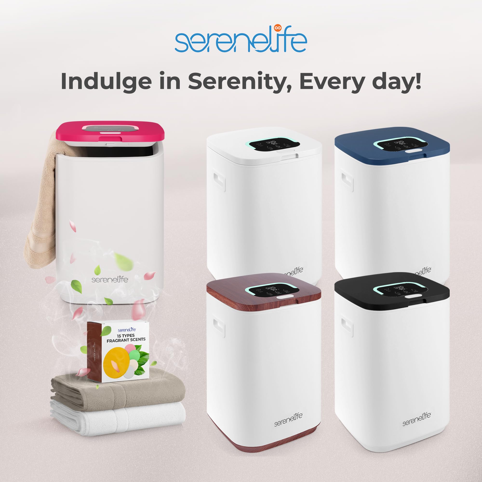 SereneLife 23L Luxury Towel Warmer for Bathroom - Electric Blanket & Robe Heater with LED Display, 24H Timer, 3 Heating Modes & Child Lock - Perfect for Warming Oversized Bathrobes, PJs, Baby Clothes & Spa Essentials (Pink) - Ideal for Home Spa, Nursery & Luxury Bathroom Experience