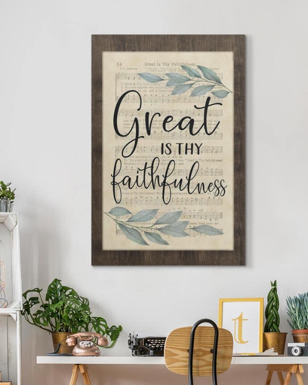 Great Is Thy Faithfulness Christian Hymns Wall Art Canvas Print - Inspirational Jesus & God Religious Home Decor for Church, Living Room, Bedroom