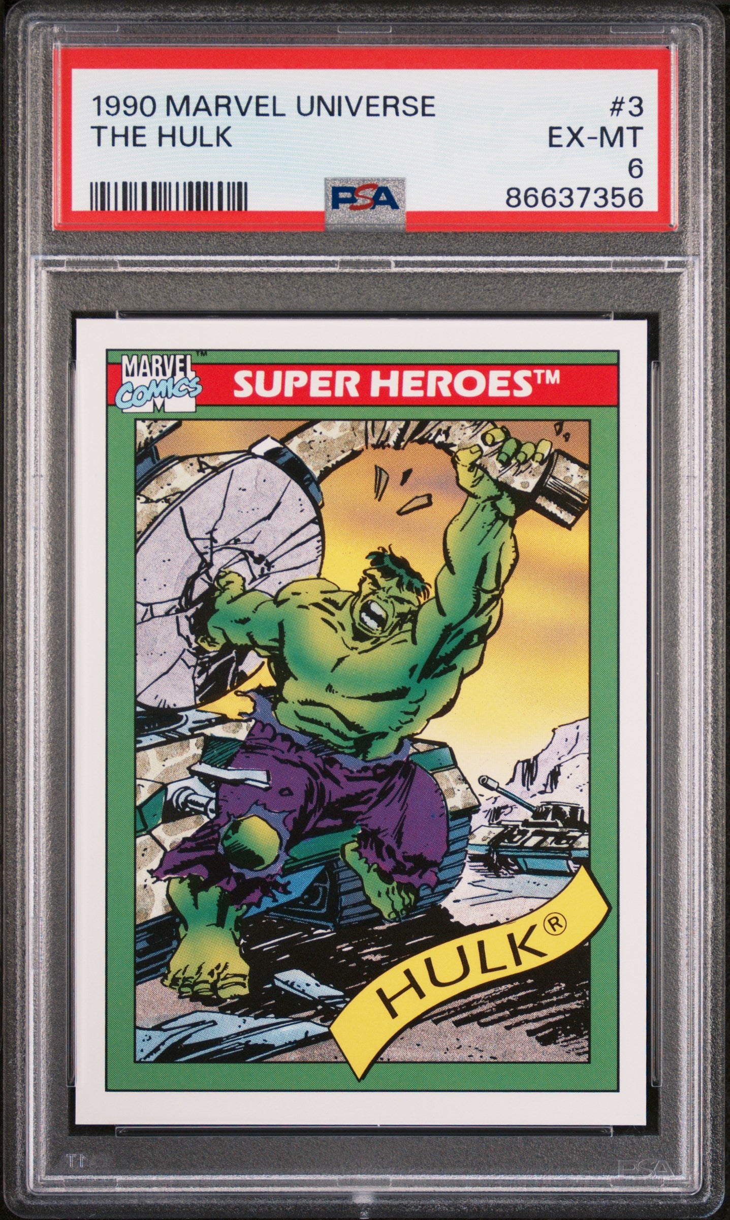 1990 MARVEL UNIVERSE THE HULK #3 PSA 6 Graded Comic Book - Rare Collectible for Superhero Fans & Comic Book Collectors - Perfect for Display, Investment & Gift Giving