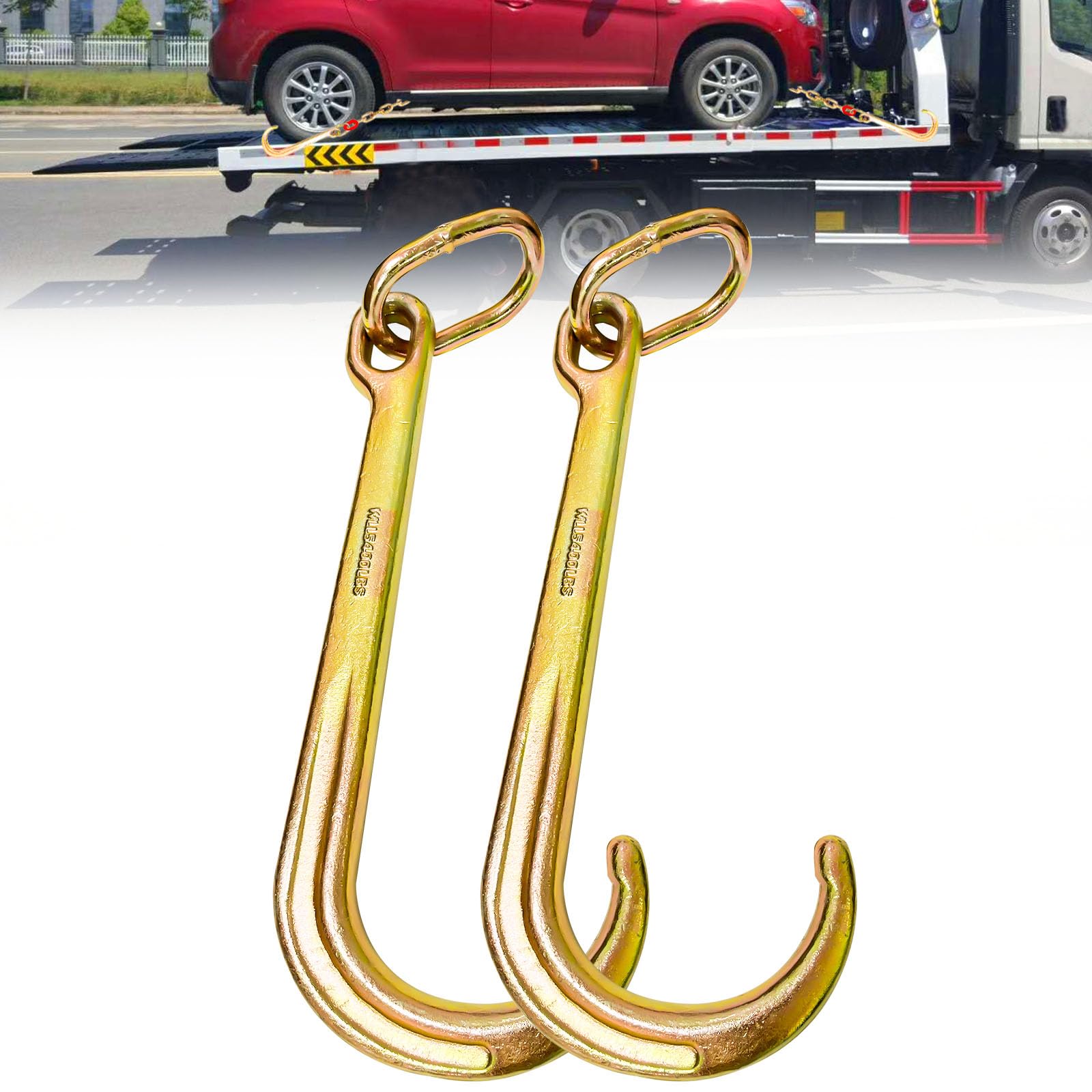 15 Inch Heavy Duty J Hook G70 Towing Hooks - 5400 Lbs Working Load Limit, Clevis Trailer Hooks for Coupling Link & Axle Strap - Ideal for Wrecker Rollback, Tow Chains, and Truck Equipment (Perfect for Trailers, Off-Road Recovery & Towing Operations)