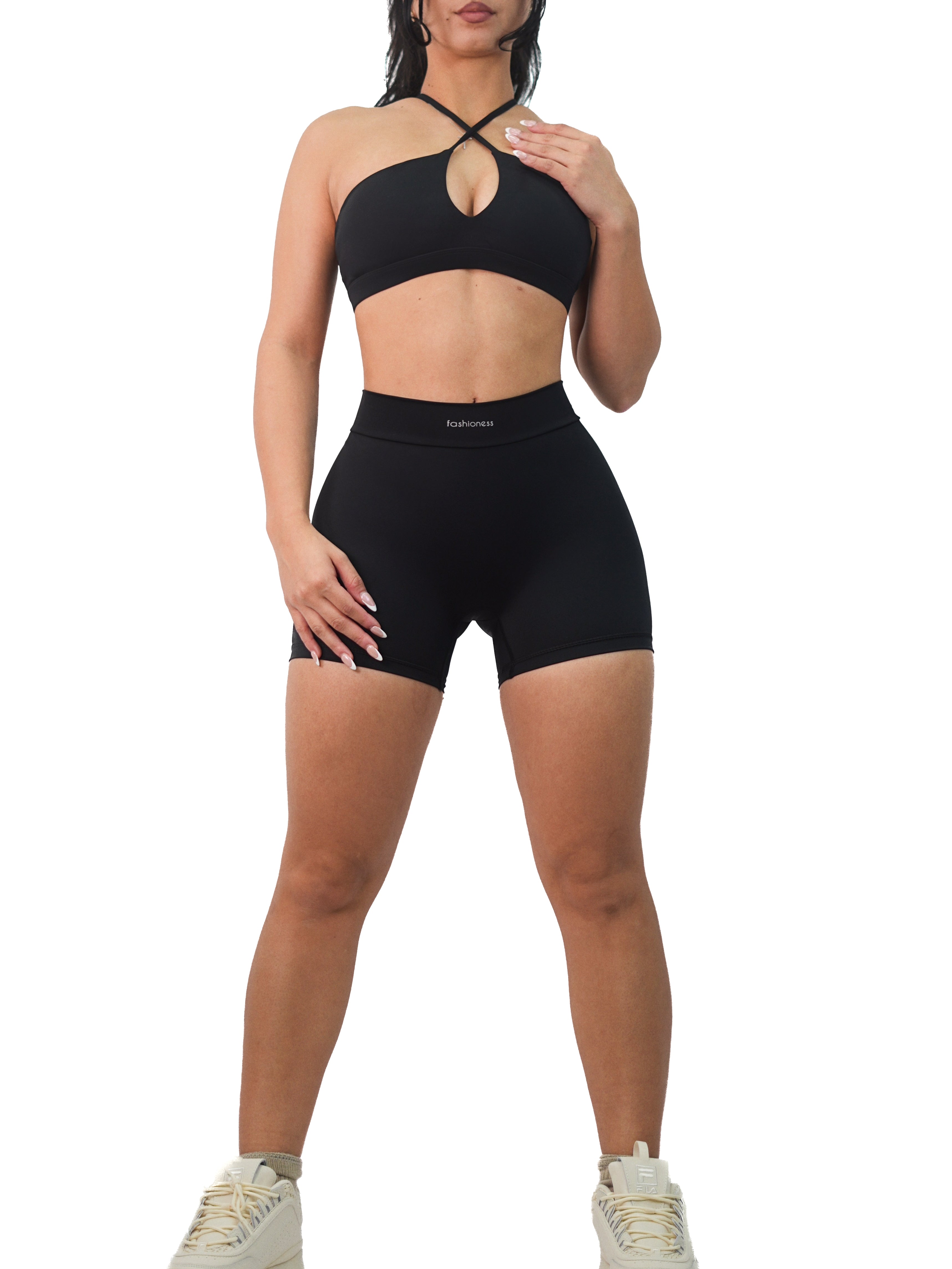 Low Back Scrunch Shorts for Women - High Waisted Yoga Shorts with Butt Lifting Design, Comfortable Workout & Lounge Shorts (Black) - Perfect for Yoga, Gym, Running & Casual Wear