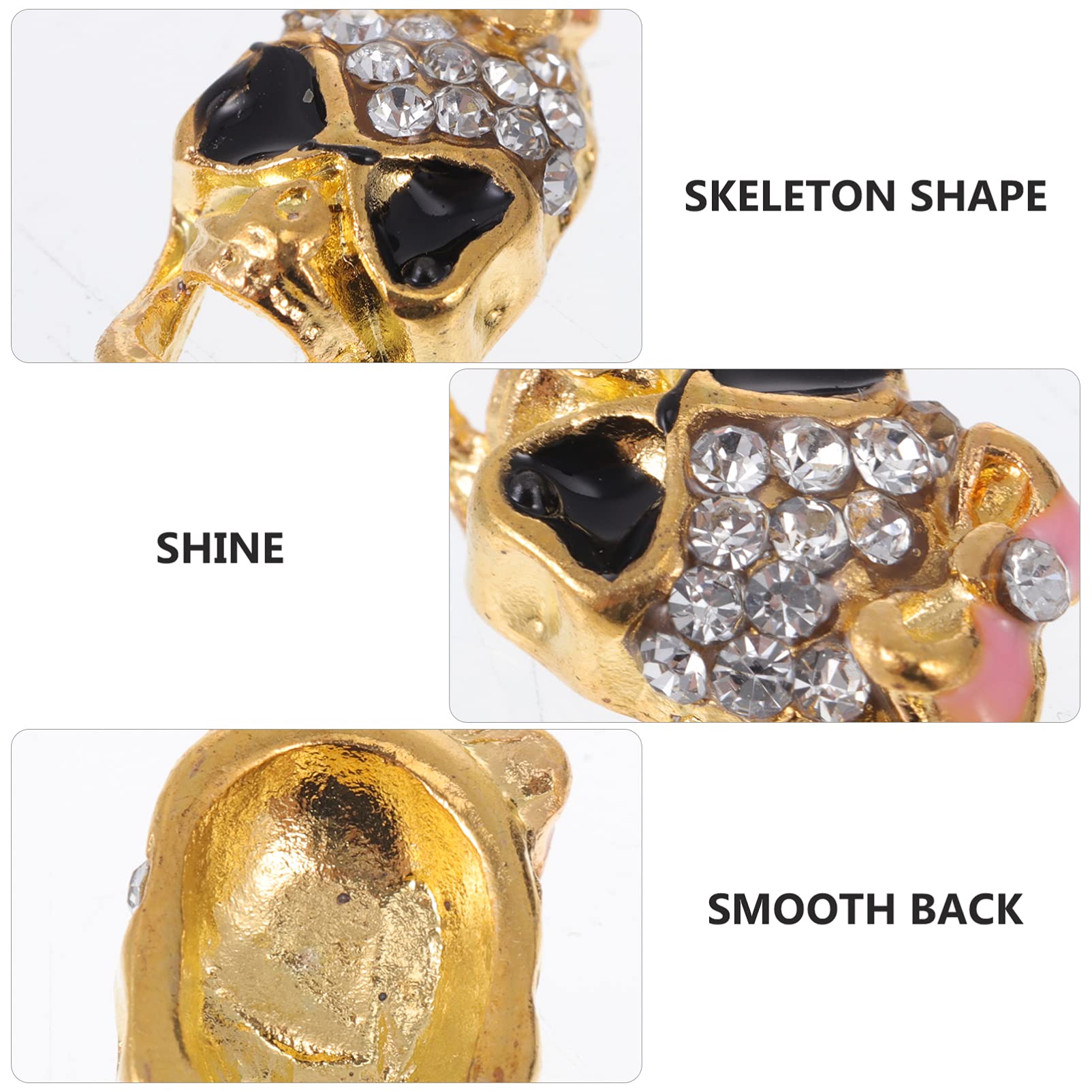Beaupretty 10pcs Skull Nail Art Charms - Metal 3D Nail Studs & Hair Clip Decorations for Acrylic Nails - DIY Nail Accessories & Fingernail Decor - Perfect for Halloween, Gothic Parties and Nail Art Design