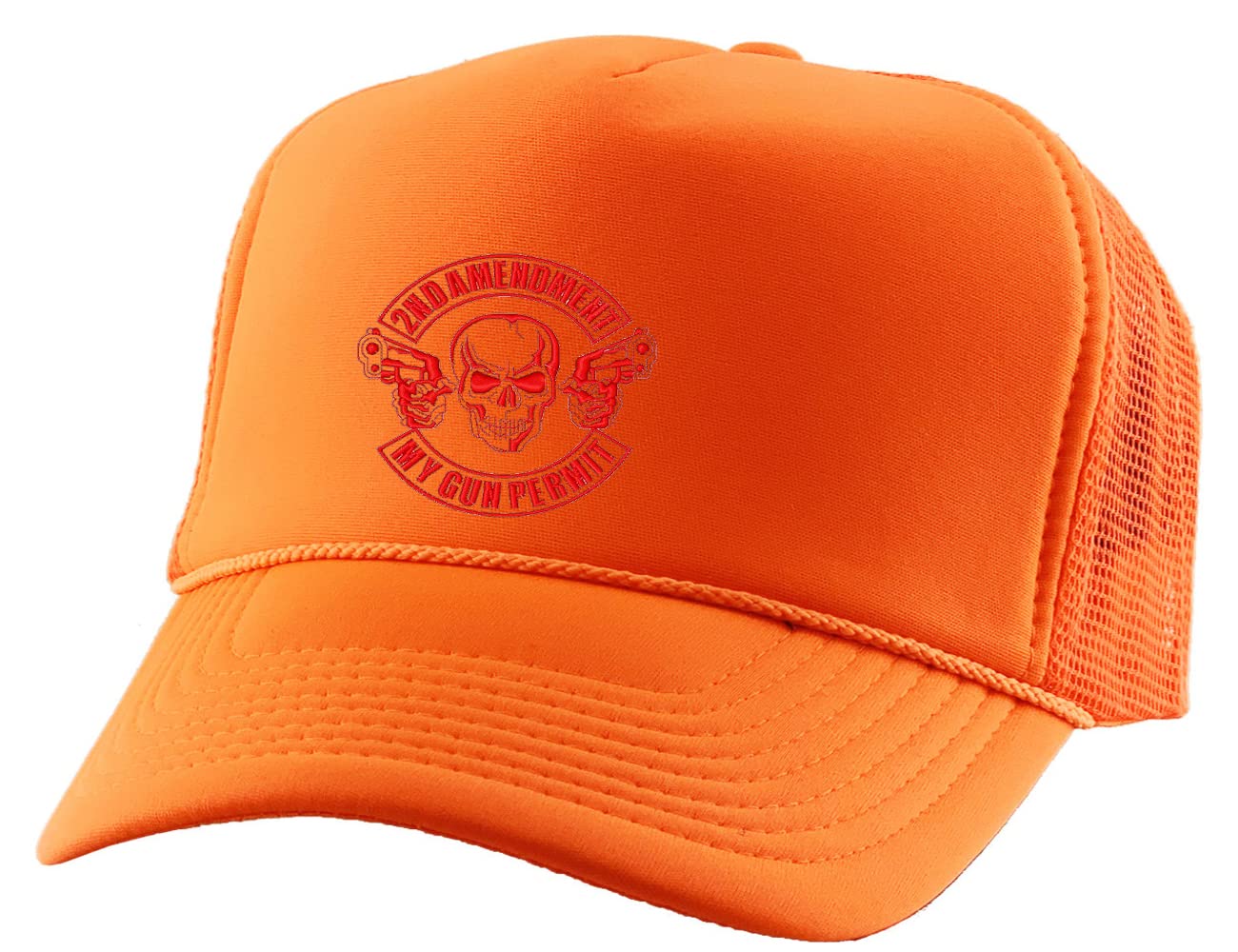 ALLNTRENDS 2nd Amendment Trucker Hat - Adjustable Skull Embroidery Gun Cap for Men & Women | Perfect for Shooting Range, Hunting, Outdoor Activities & Patriotic Events