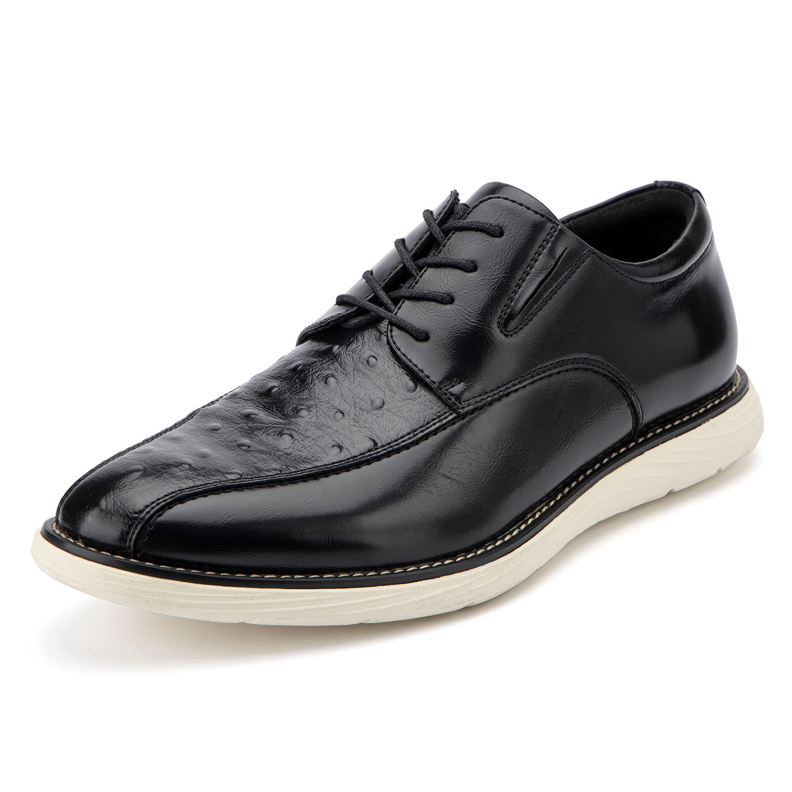 Meijiana Men's Oxford Dress Shoes - Lightweight Lace-Up Formal Shoes for Business & Wedding - Comfortable Leather Office Shoes for Men