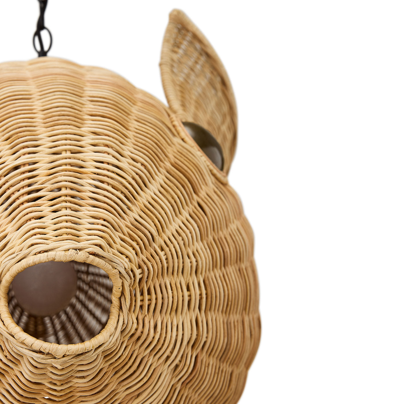 Wicker Blowfish Medium Pendant Light - Handwoven Rattan Chandelier for Coastal, Boho, or Beach House Decor - Perfect for Living Room, Bedroom, or Dining Area Lighting