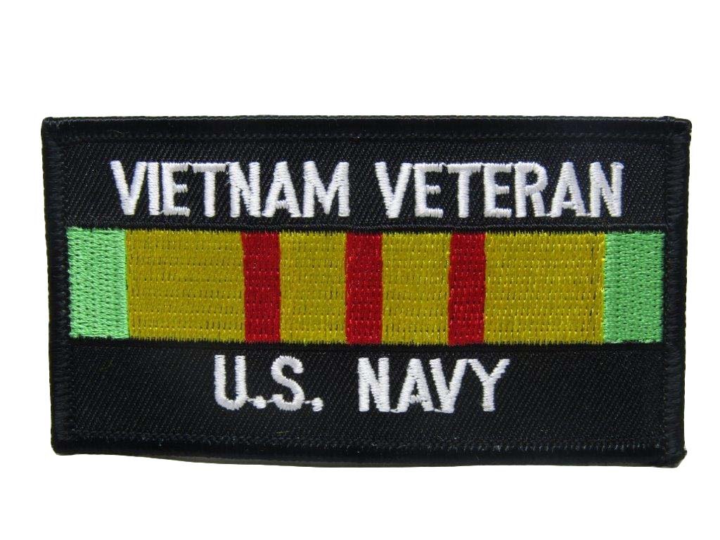 Military Vietnam Veteran Navy Flag Iron On Patches - Set of 3 - Perfect for Jackets, Backpacks & Uniforms