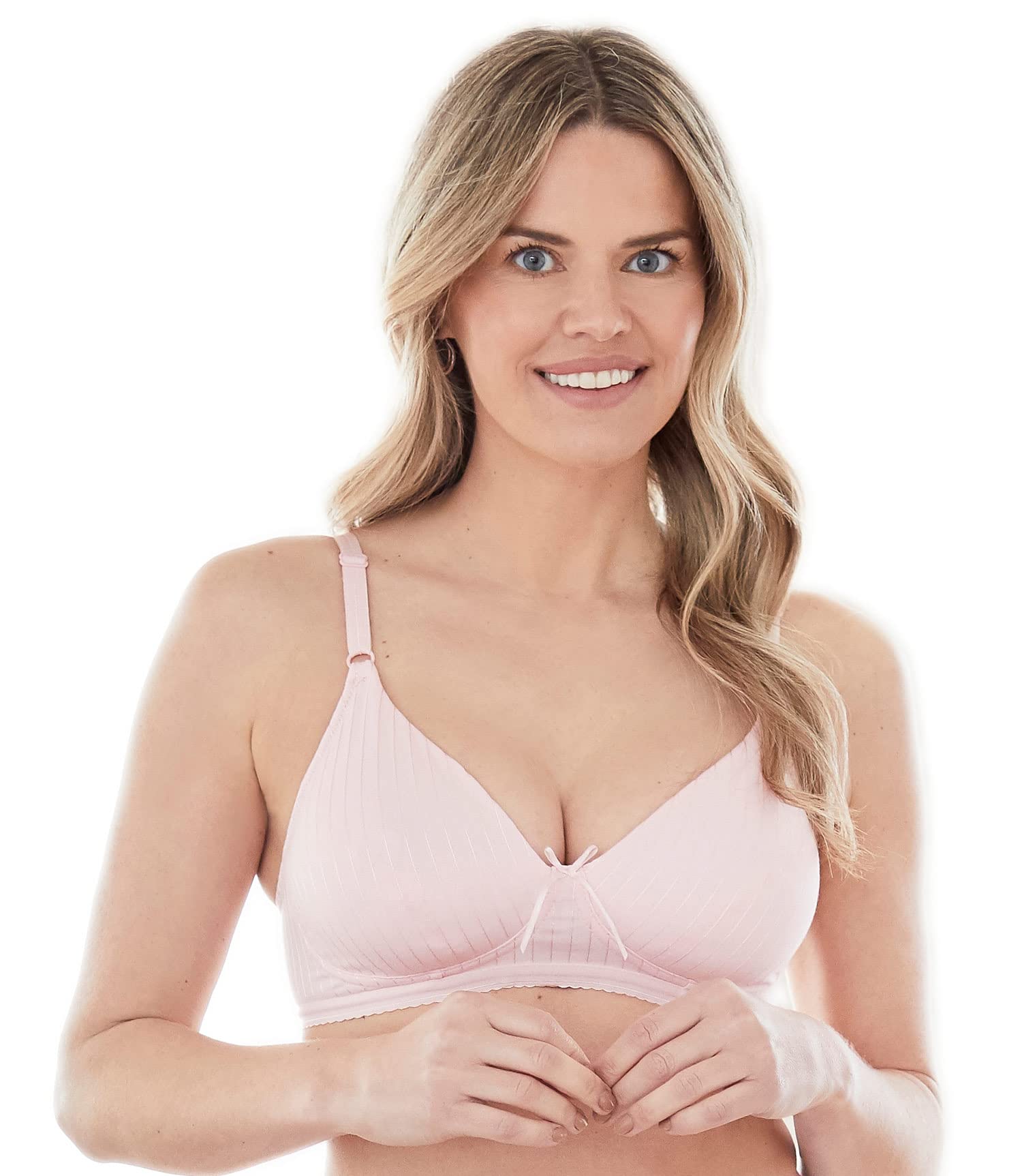 Bestform 5006248 Wireless Cotton Bra - Lightly Lined, Comfortable Striped Design for Everyday Wear | Perfect for Work, Yoga & Relaxation