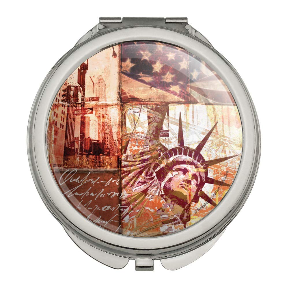 New York City Statue Liberty Tile Handbag Mirror - Travel & Makeup Essential