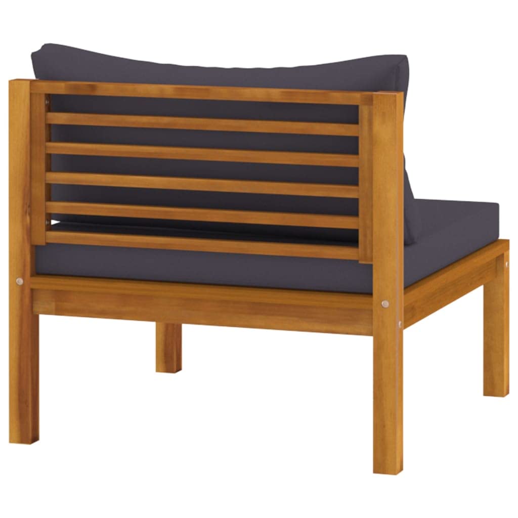 3-Piece Patio Lounge Set with Dark Gray Cushions - Outdoor Sectional Sofa & Couch Set - Acacia Wood Furniture for Front Porch, Backyard, Balcony - Perfect for Relaxing, Entertaining & Outdoor Lounging