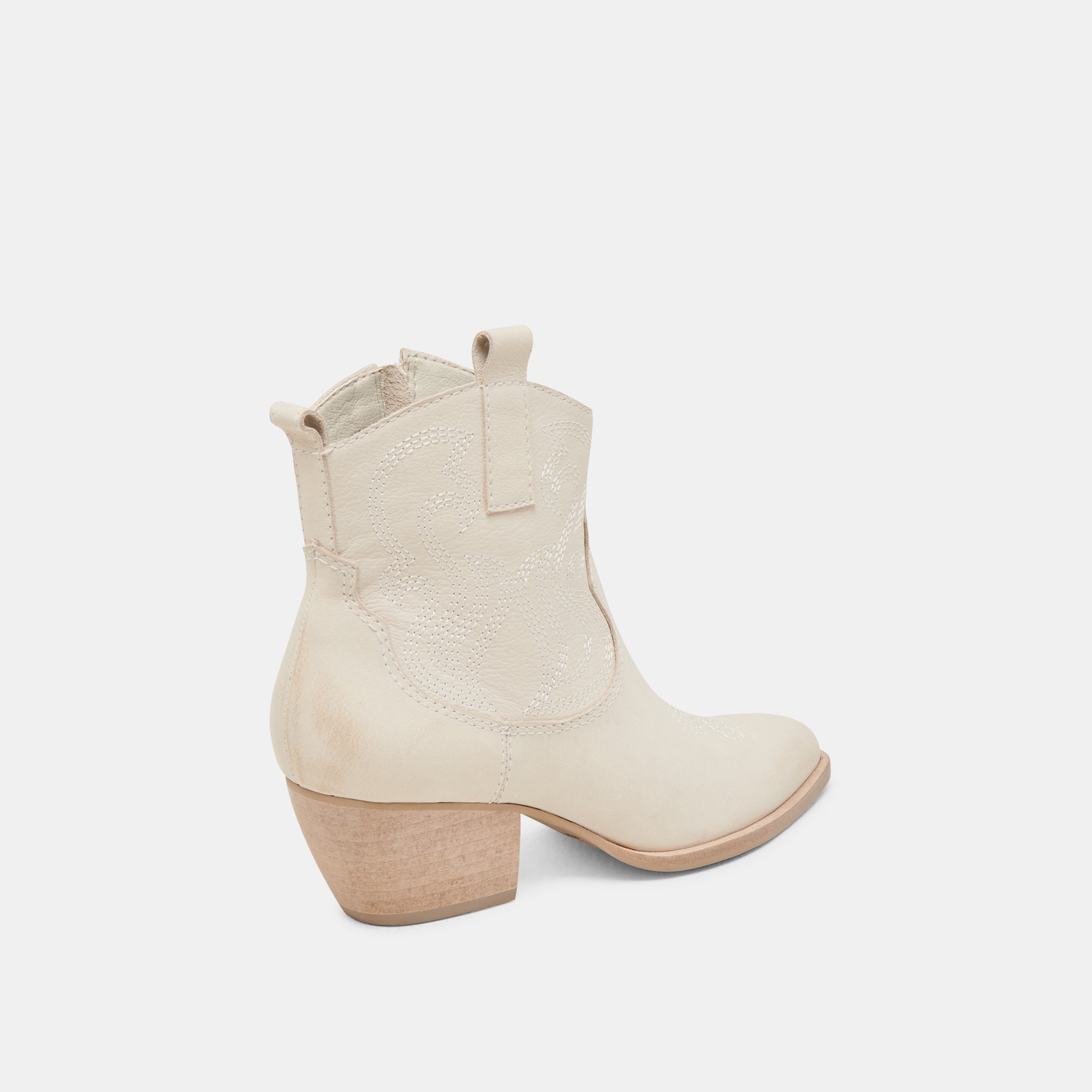 SHANIA Women's Ivory Nubuck Ankle Boots - Comfortable Low Heel Booties for Casual Wear, Office & Date Night