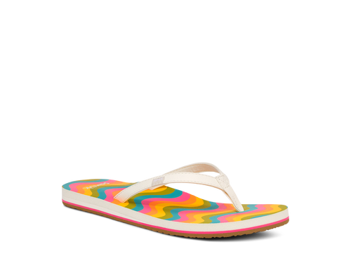 Sanuk Women's Yoga Joy Rainbow Sandals - Comfortable & Stylish Yoga Flip Flops for Women | Perfect for Beach, Pool, Yoga & Casual Wear