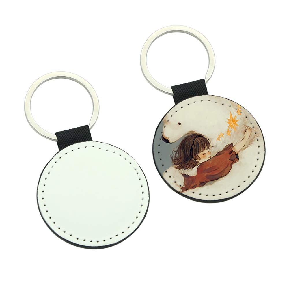 Valyria Sublimation Keychain Blanks - 6pcs PU Leather Keychain Blanks Bulk for DIY Crafts, 2025 Christmas Ornaments, Sublimation Blank Keyrings - Perfect for Gift Giving, Party Favors & Personalized Souvenirs