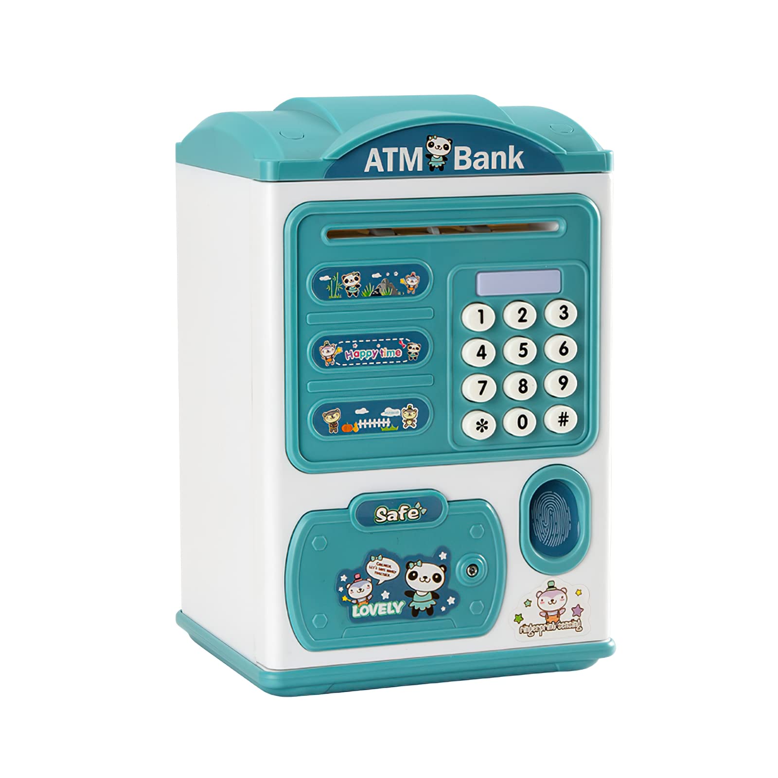 Large Electronic Piggy Bank with Password & Fingerprint Protection - Automatic Money Saving Box for Kids - Great Gift for Boys & Girls (Blue) - Perfect for Birthday Presents, Allowance Savings & Financial Education (Model: LSB6709)