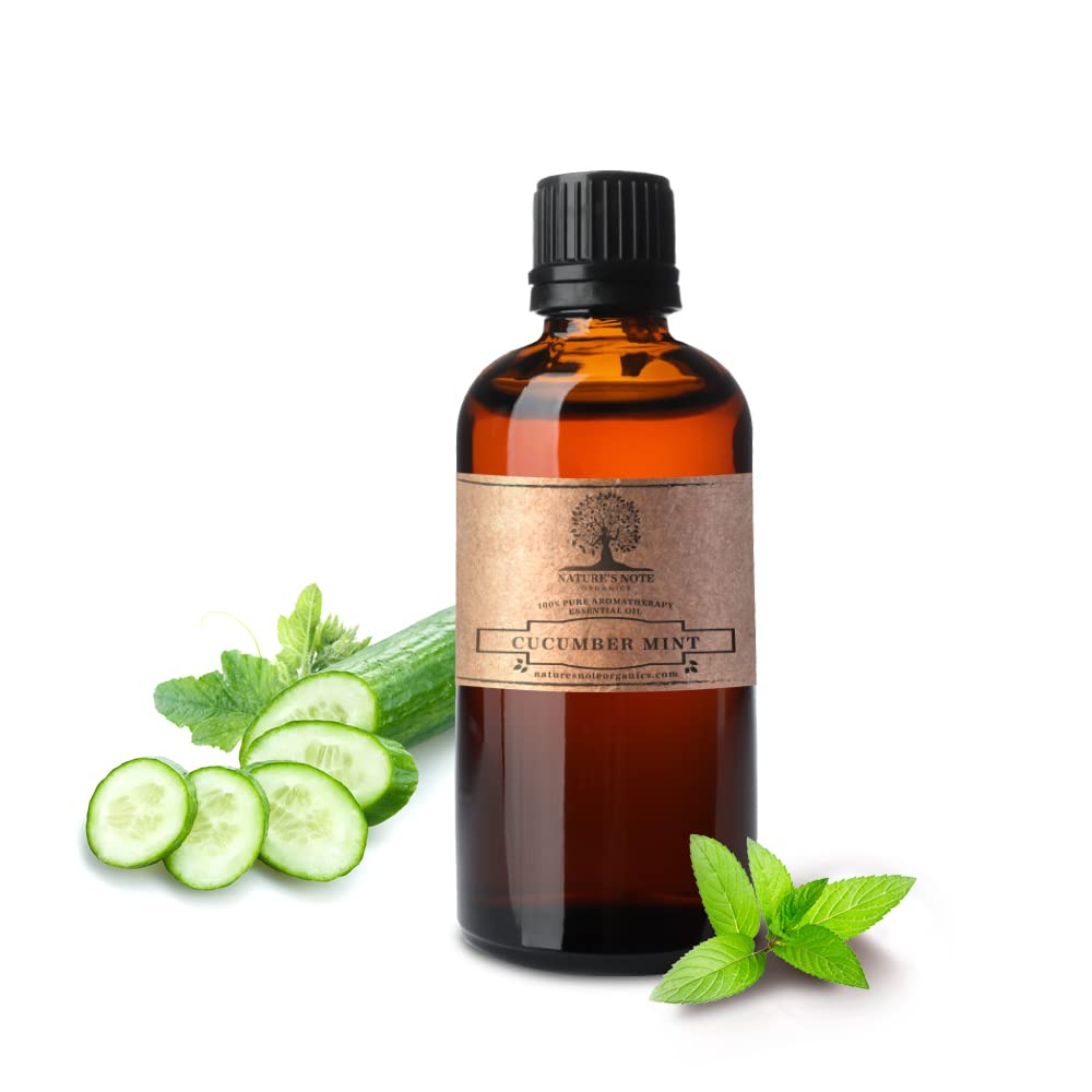 100% Pure Cucumber Mint Essential Oil by Nature's Note Organics - 1 Fl Oz - Aromatherapy, Relaxation & Skin Care - Perfect for Diffusers, Massage & DIY Beauty Products